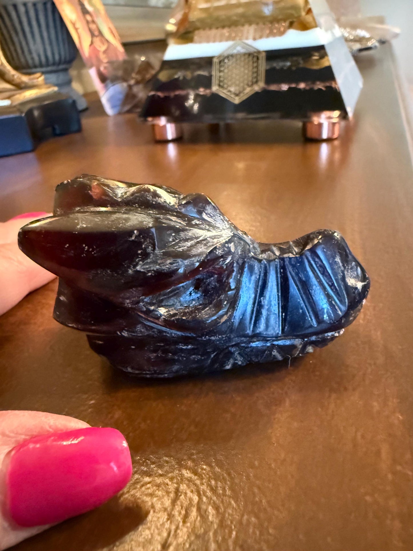 Amber Dragon Skull 2.75”, New, Crystal Healing, High Vibration Crystals, altar, gift, authentic amber