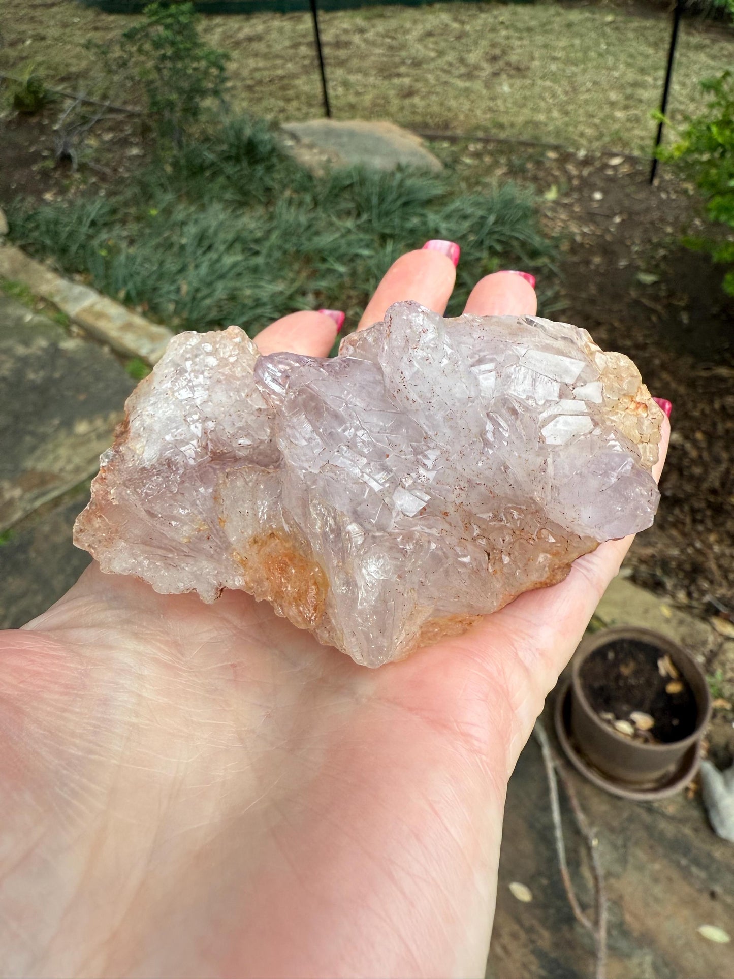 Amethyst Flower Crystal Cluster, 3.5”, crystal healing, high vibration crystals, gifts, palm stone