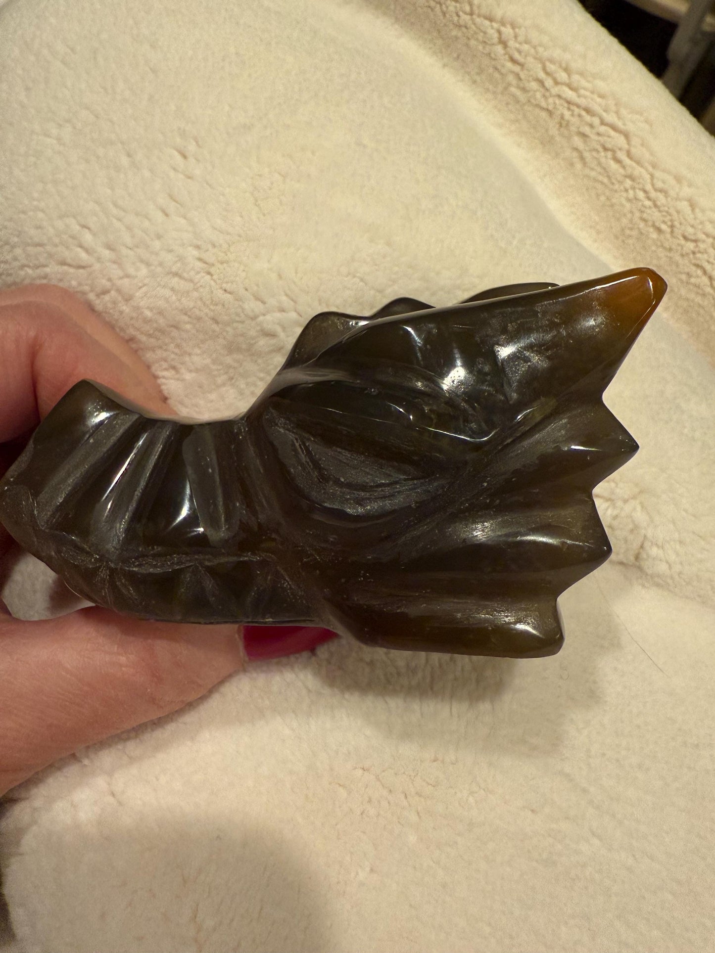 Carnelian Druzy Dragon Skull, 3.5”, new, altar, gifts, crystal healing, high vibration crystals