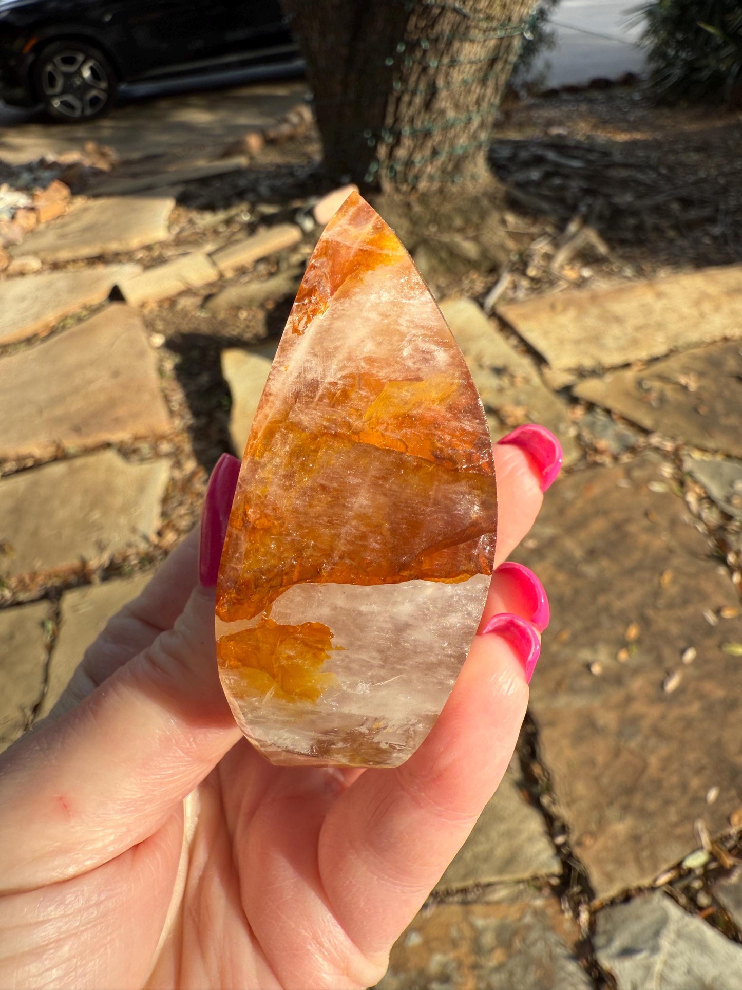Golden Healer Flame, new, altar, gifts, tarot, crystal healing, high vibration crystals, 2.5”