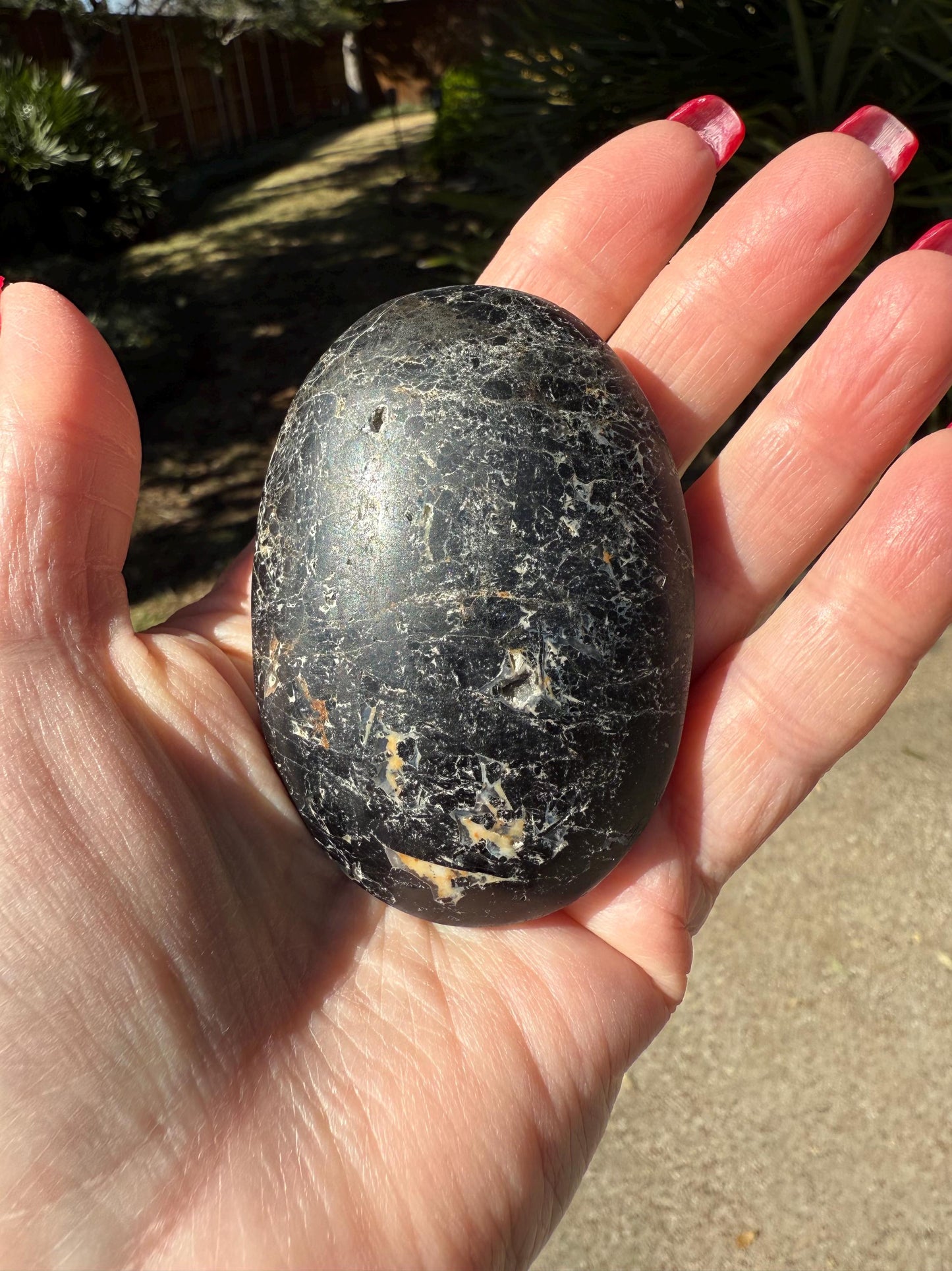 Black Tourmaline palm stone, 3x2”, gifts, high vibration crystals, healing crystal