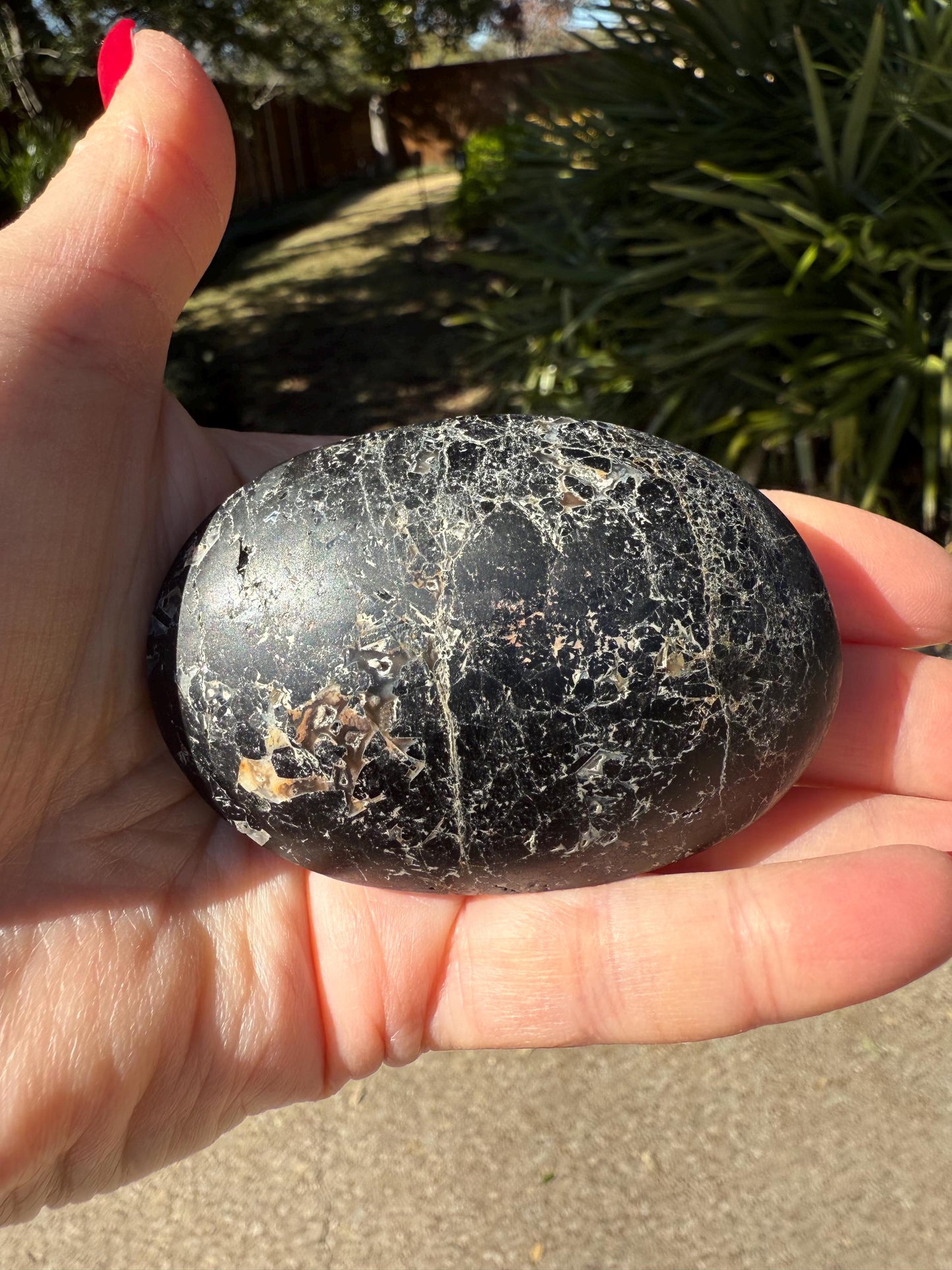 Black Tourmaline palm stone, 3x2”, gifts, high vibration crystals, healing crystal
