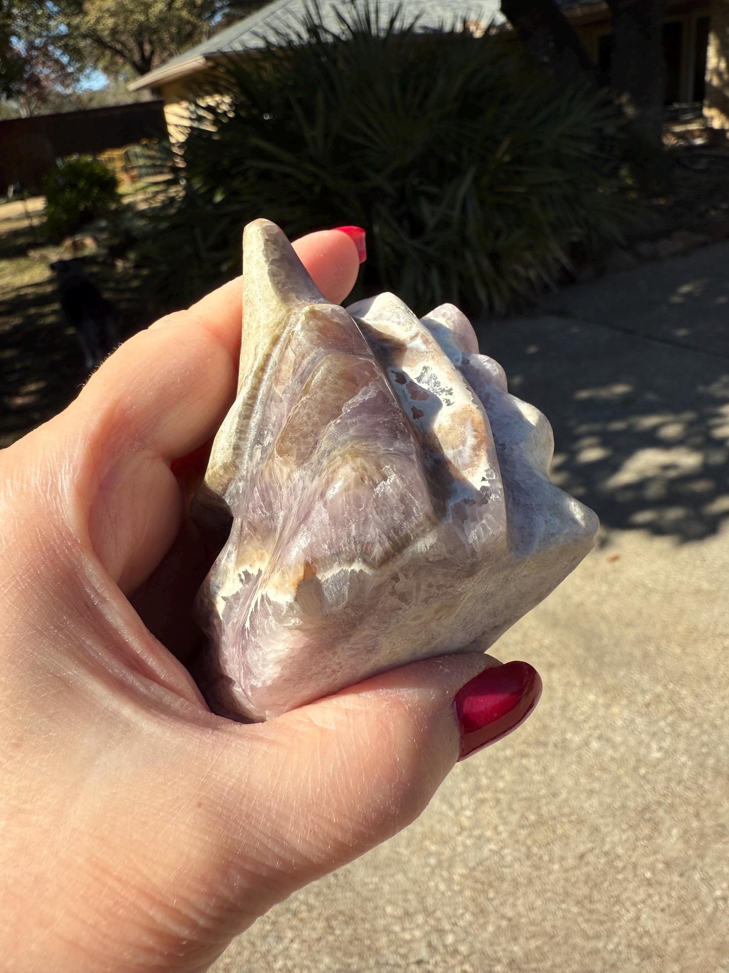 Amethyst Dragon, New palm stone dragon, 4”, crystal healing, gifts, altar, high vibration crystals