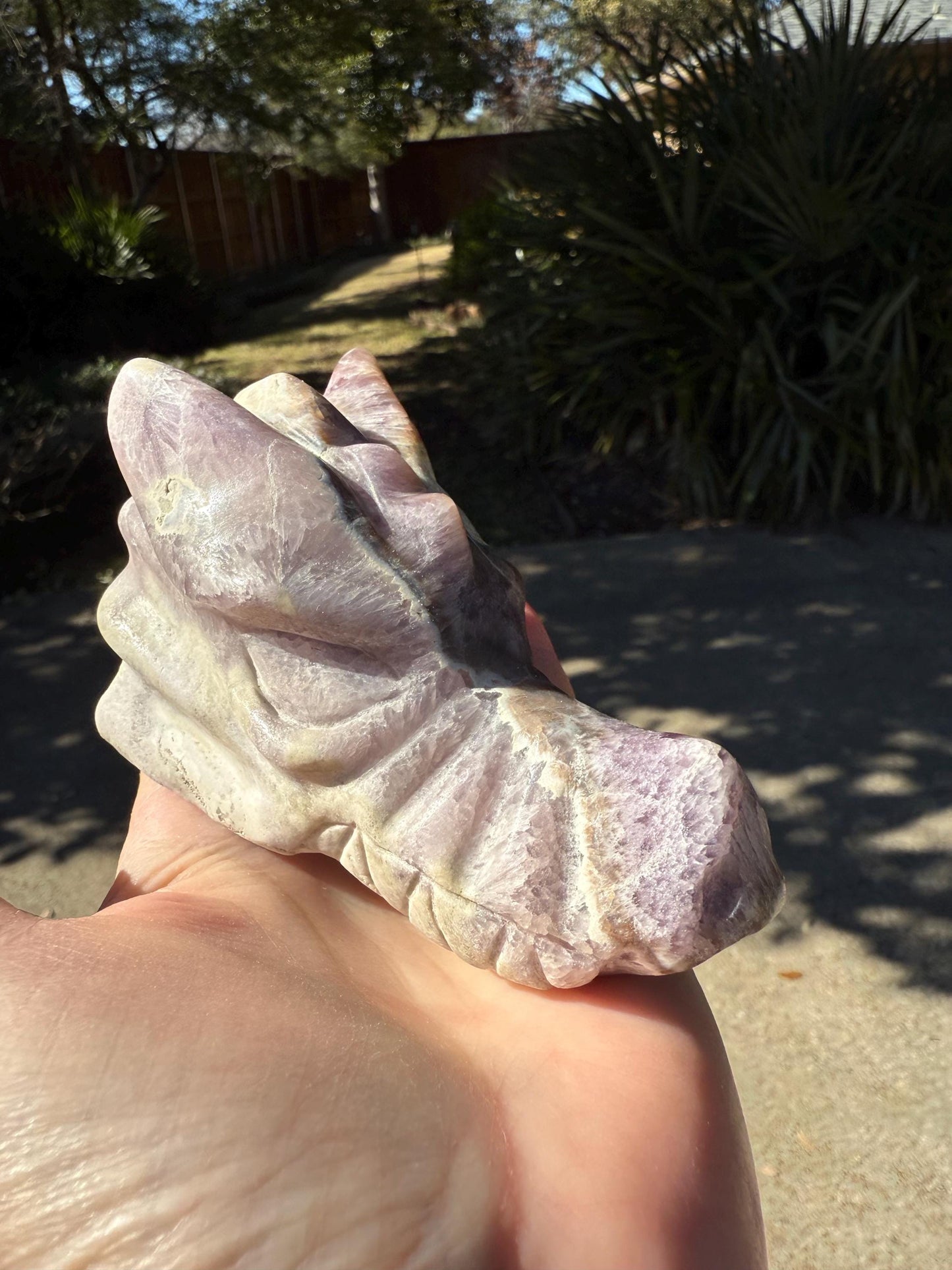 Amethyst Dragon, New palm stone dragon, 4”, crystal healing, gifts, altar, high vibration crystals