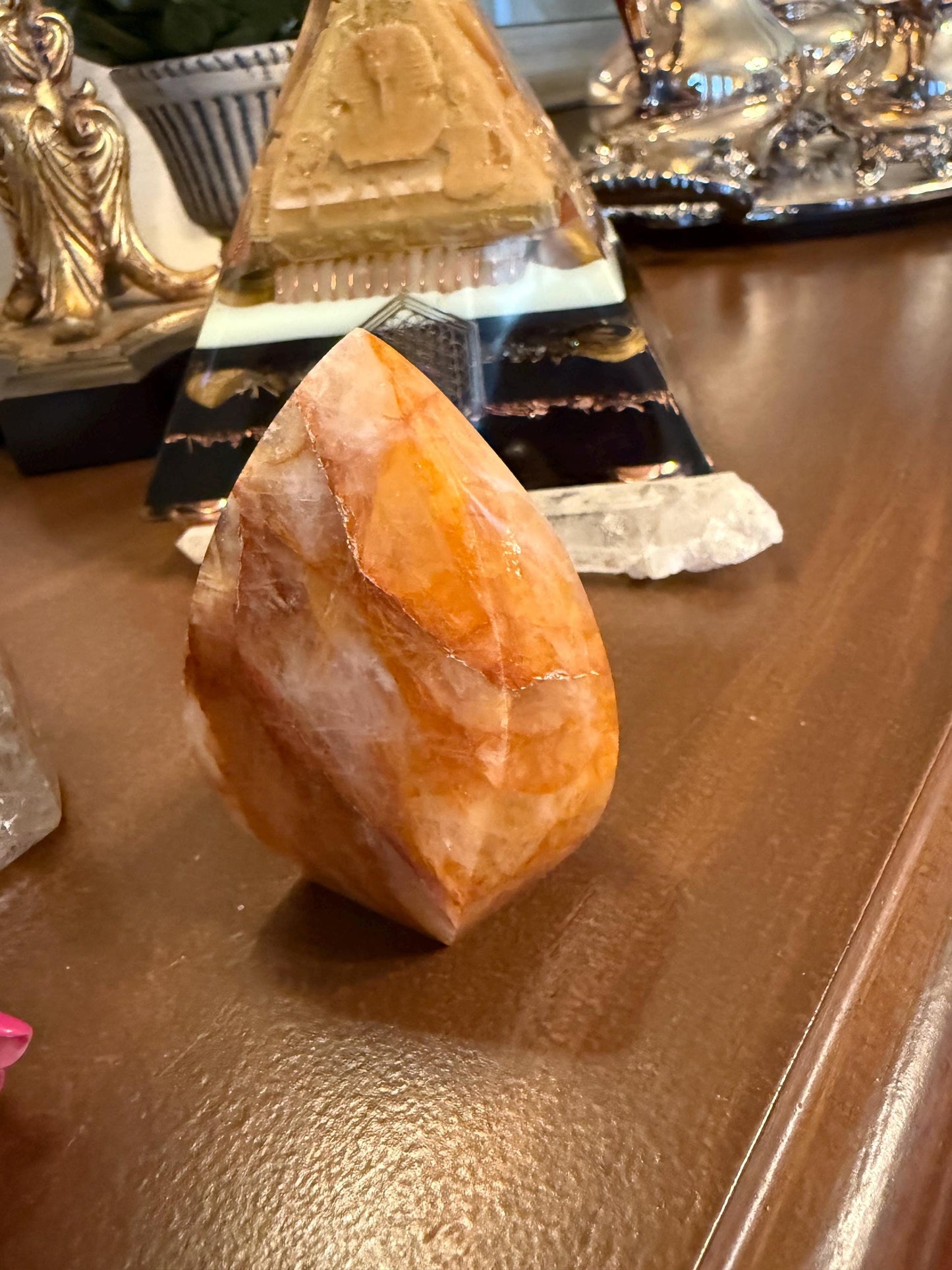 Golden Healer Flame, new, altar, gifts, tarot, crystal healing, high vibration crystals, 3.5”