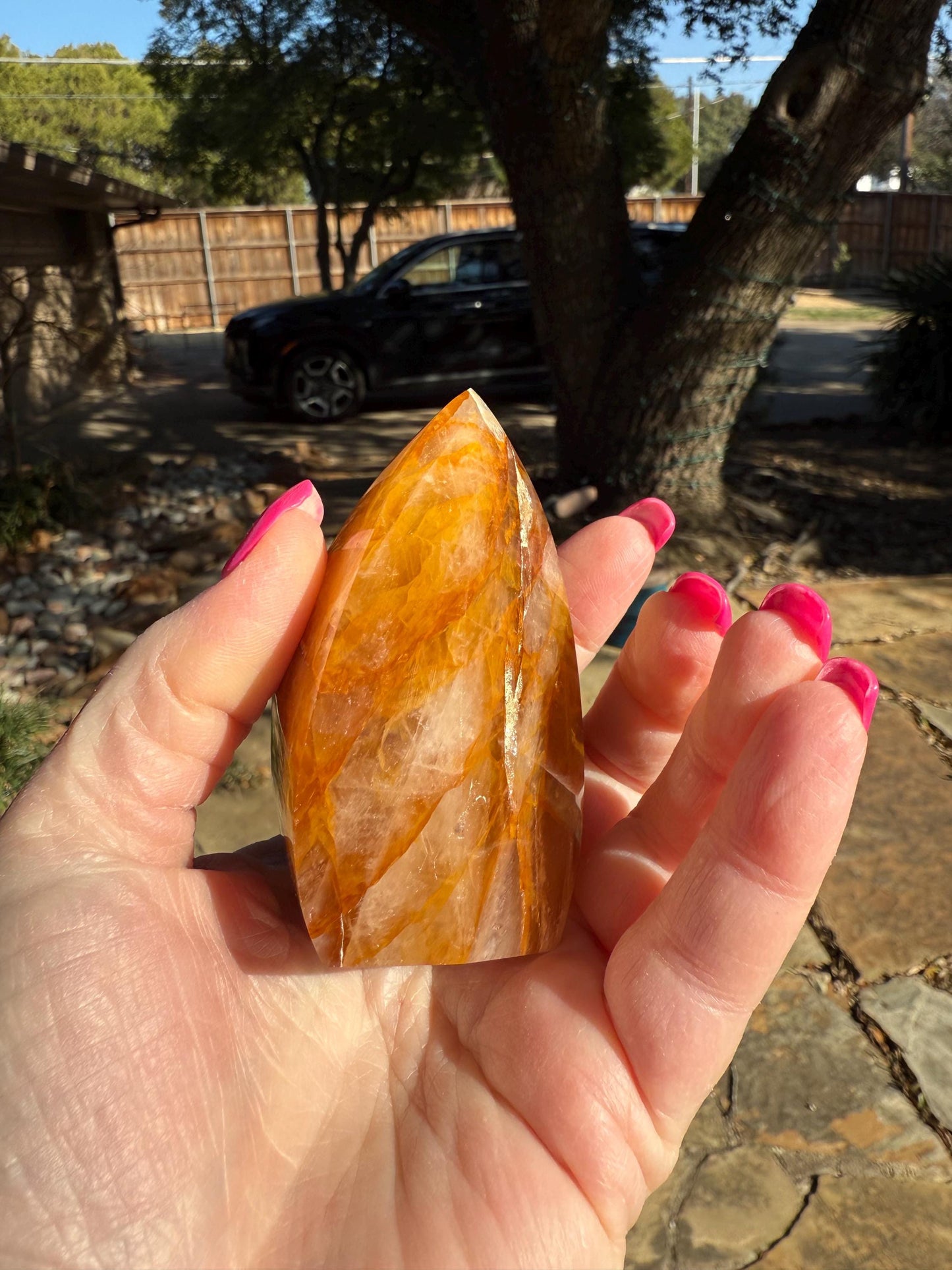 Golden Healer Flame, new, altar, gifts, tarot, crystal healing, high vibration crystals, 3.5”