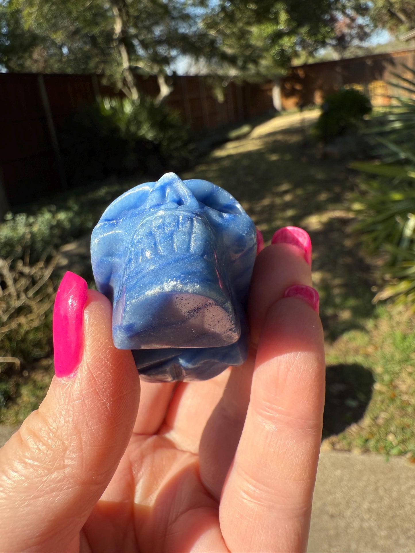 Sodalite Skull, new, authentic, 1.8”, high vibration crystals, altar, crystal magick, crystal healing