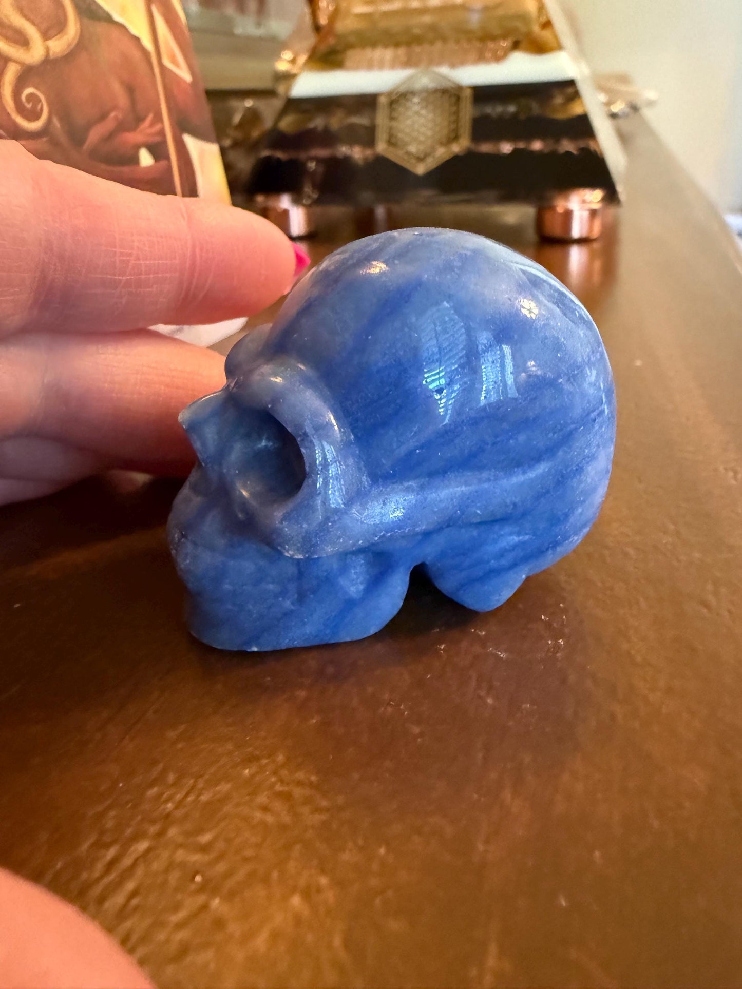 Sodalite Skull, new, authentic, 1.8”, high vibration crystals, altar, crystal magick, crystal healing