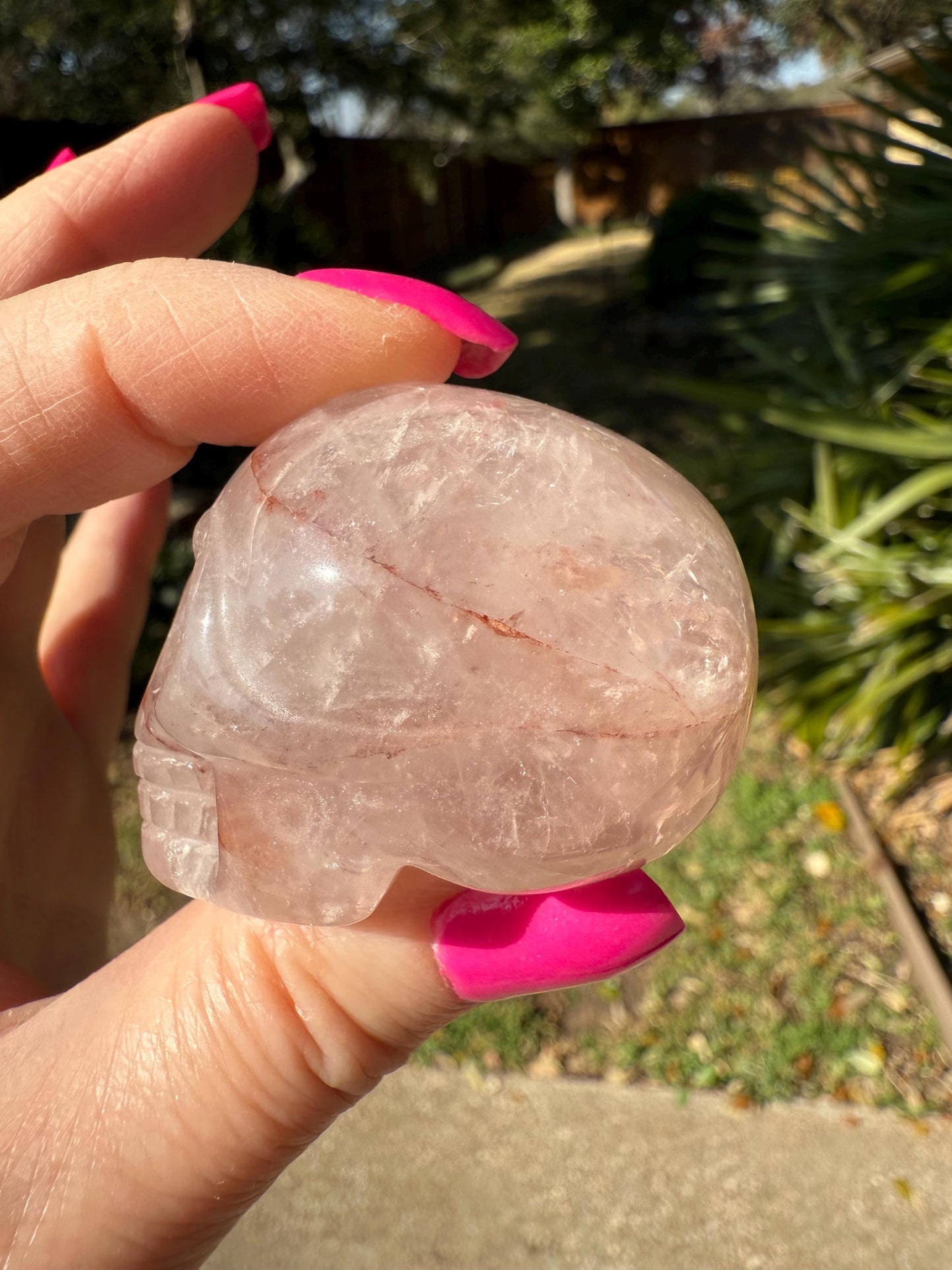 Fire Quartz Skull, New, 1.8”, gift, high vibration crystals, crystal healing