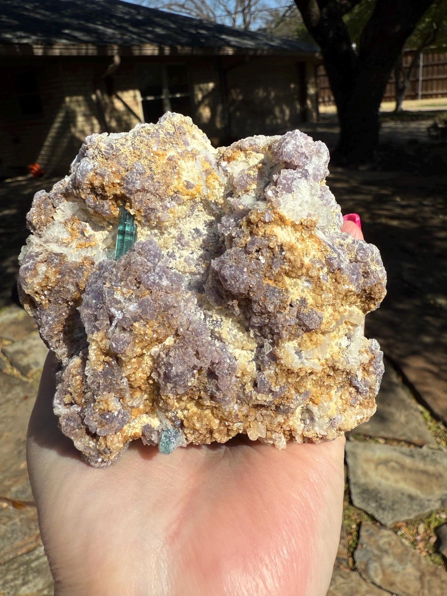 Large Green Tourmaline in Quartz with gorgeous rod crust, stunning raw altar piece 1.9.4 lbs, high vibration crystals, 4.5”