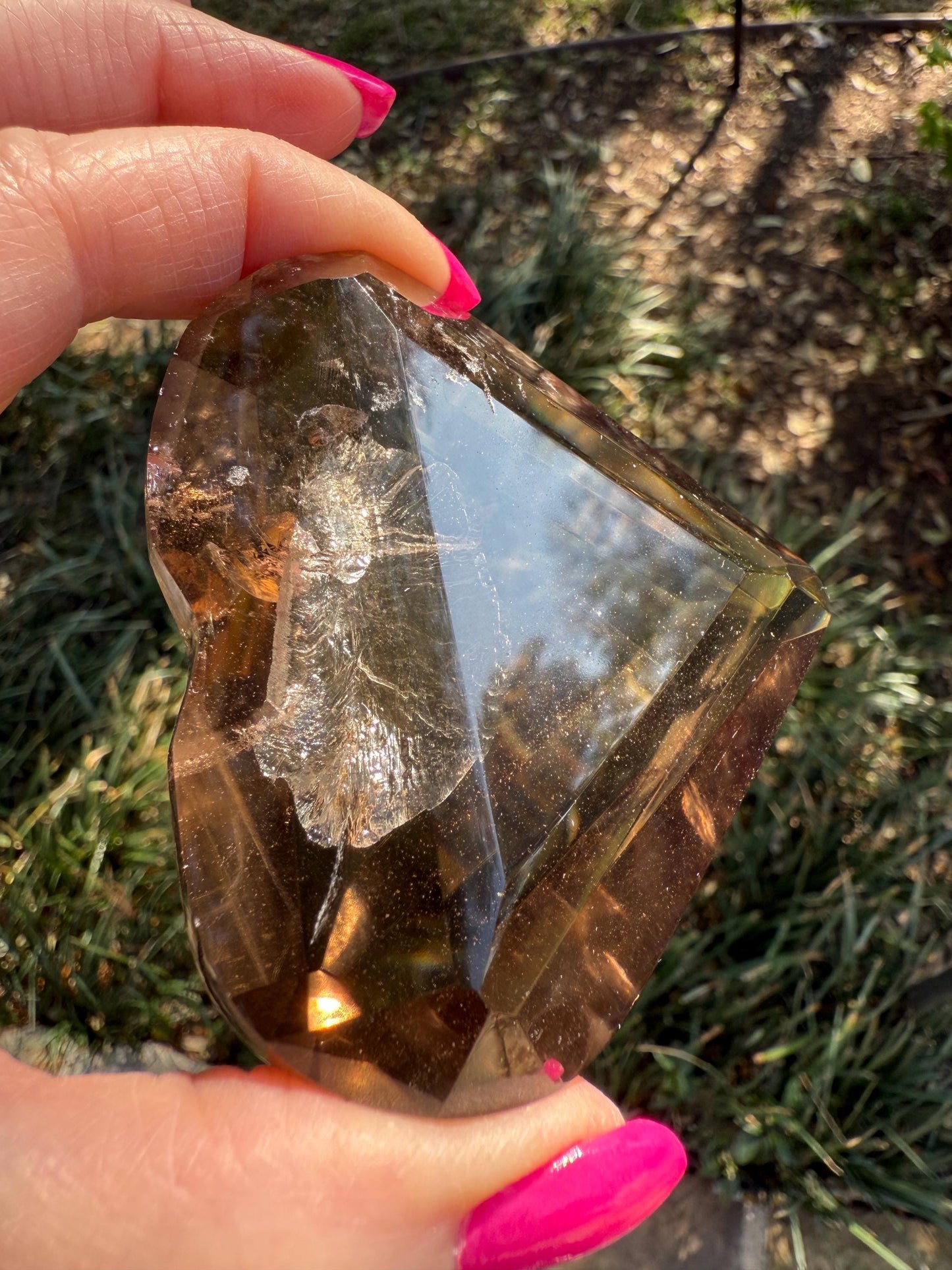 Stunning Smoky Lemurian Polished Heart, new, high quality, 2.75”, crystal healing, gift