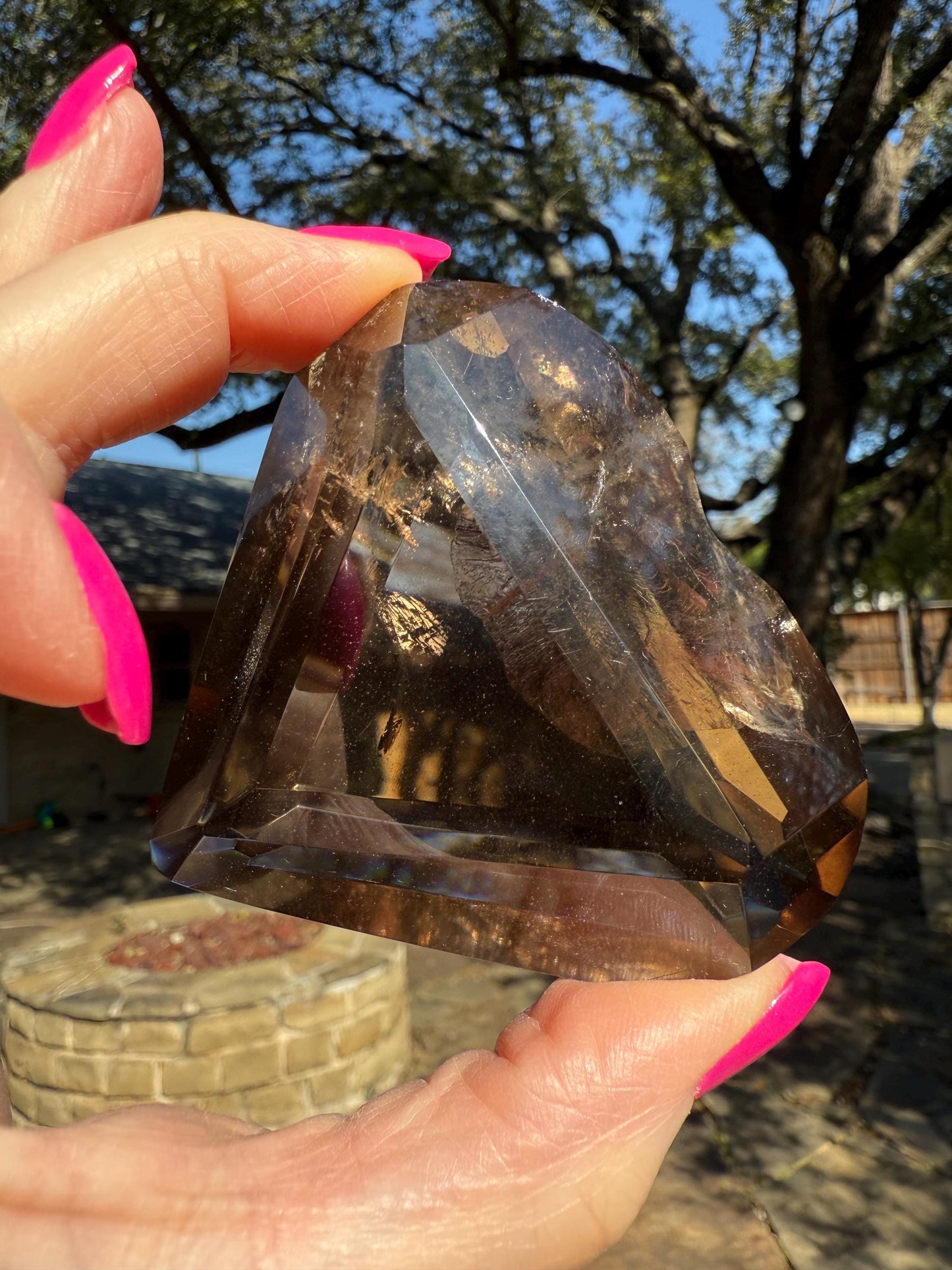 Stunning Smoky Lemurian Polished Heart, new, high quality, 2.75”, crystal healing, gift
