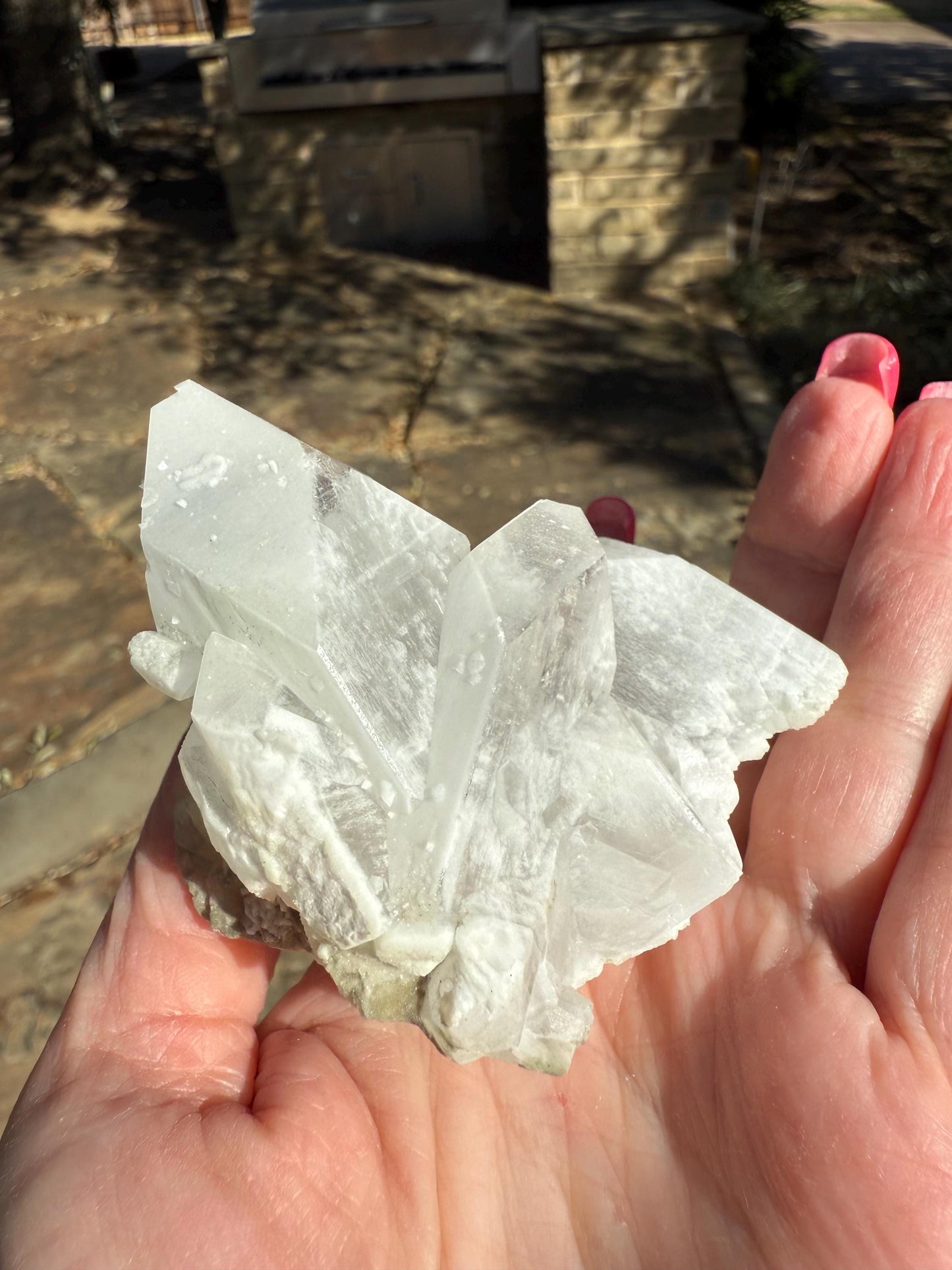 Apophyllite Fairy Bed with points like diamonds, new, peach stilbite, high vibration crystals, gifts, altar