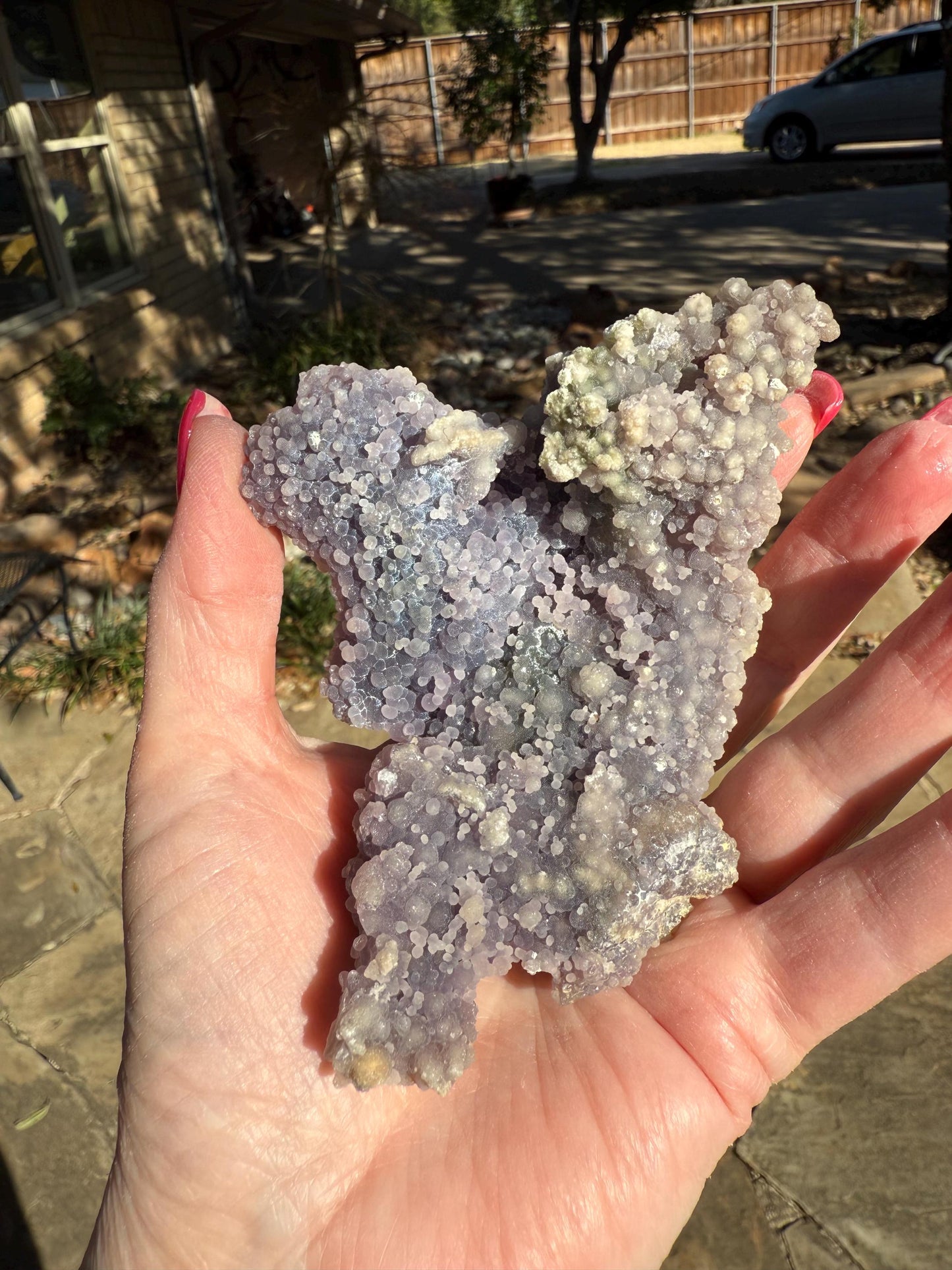 Grape Agate Cluster Bed, gift, altar, statement piece, new, high vibration crystals, 4”