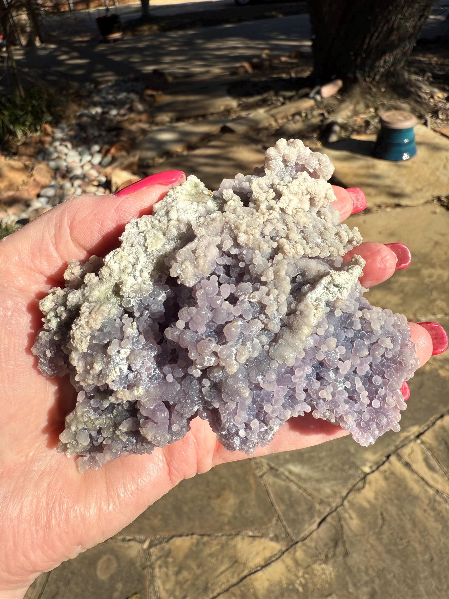 Grape Agate Cluster Bed, gift, altar, statement piece, new, high vibration crystals, 4”