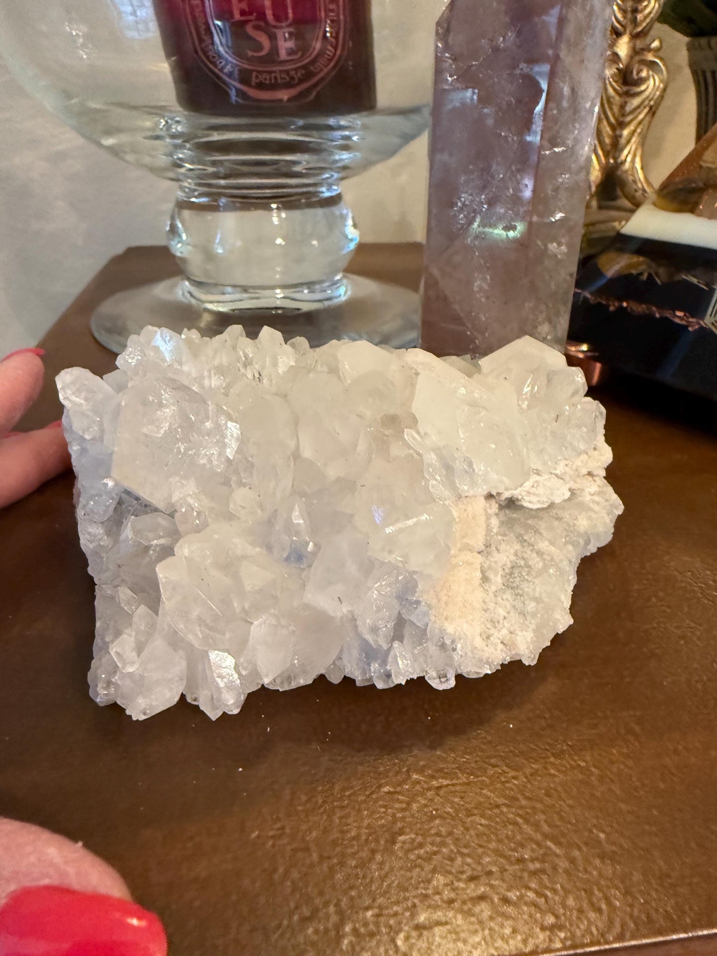 Stupendous Dumortierite in Quartz cluster bed, gorgeous and so rare, Brazil, high vibration crystal healing, 5”