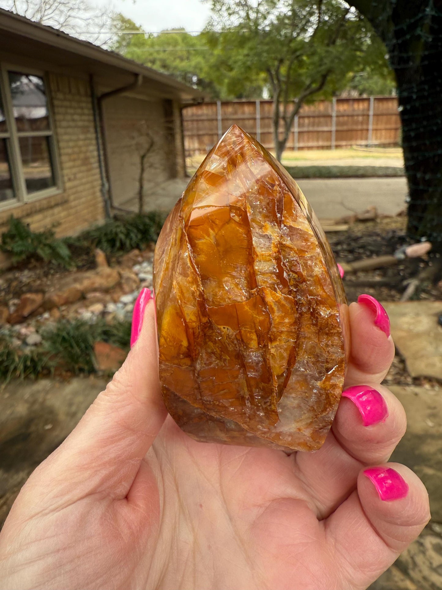 Golden Healer Flame, new, altar, gifts, tarot, crystal healing, high vibration crystals, 3.25”