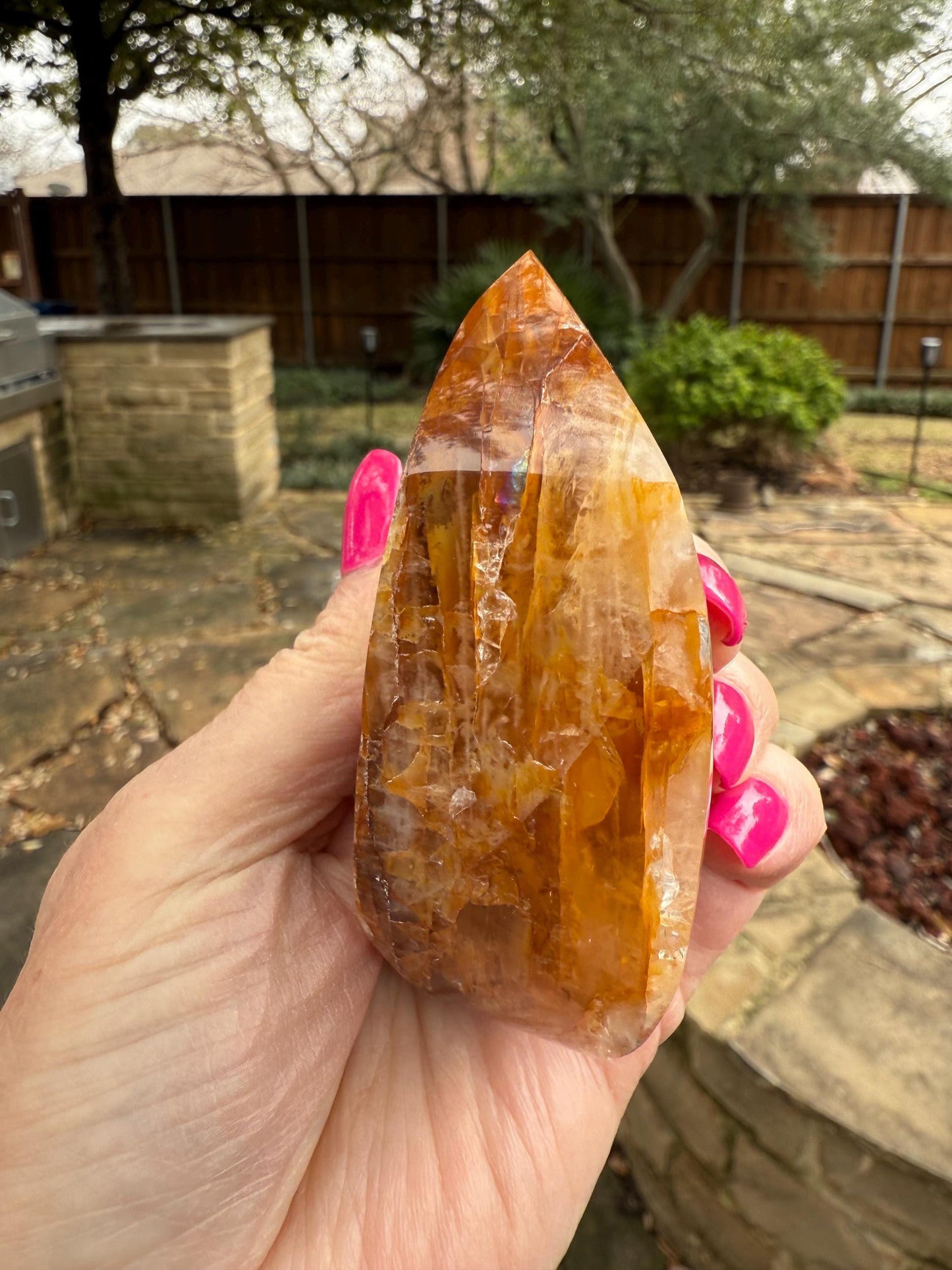Golden Healer Flame, new, altar, gifts, tarot, crystal healing, high vibration crystals, 3.25”