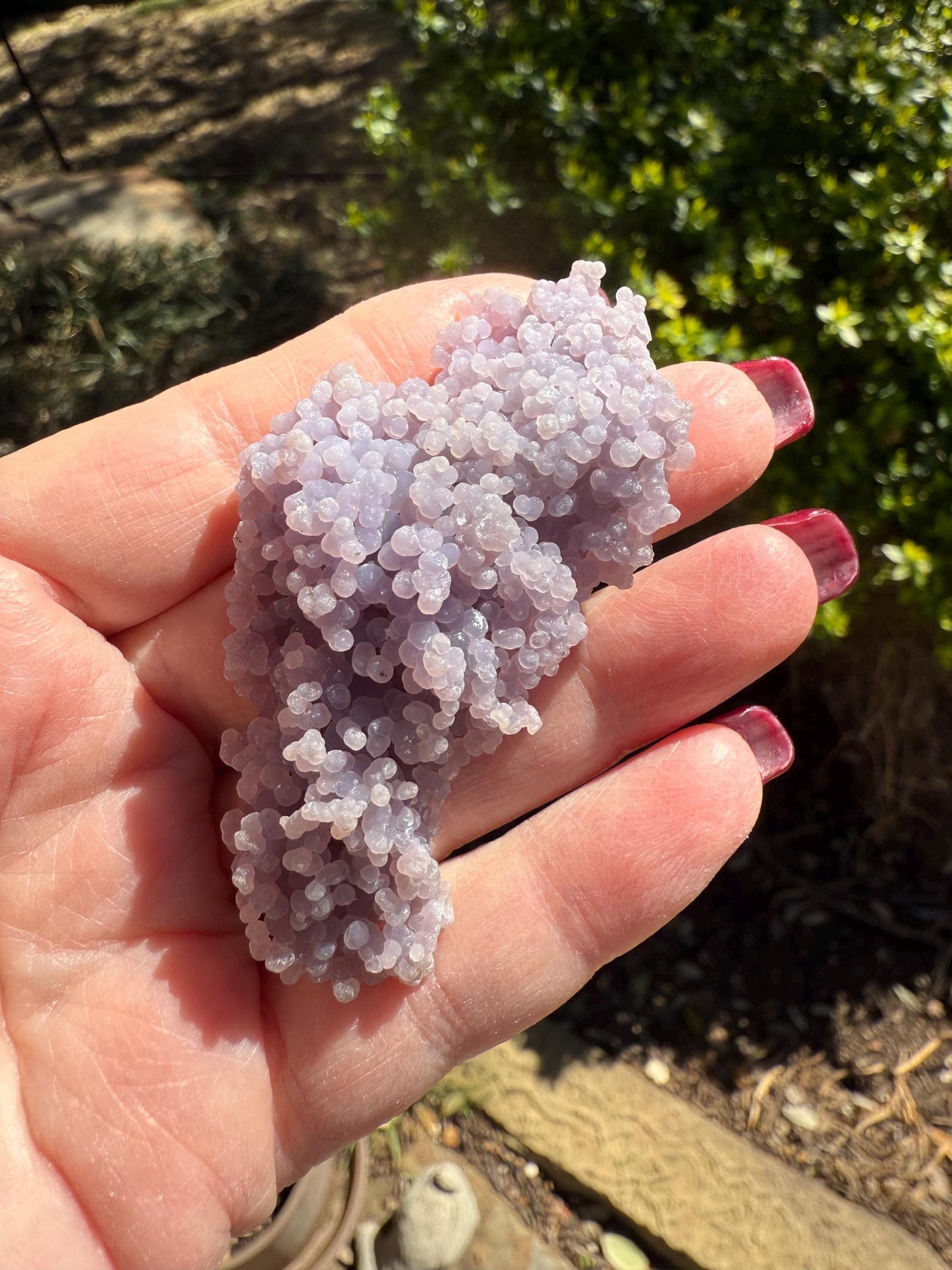 Grape Agate Cluster Bed, gift, altar, statement piece, new, high vibration crystals, 1.75”