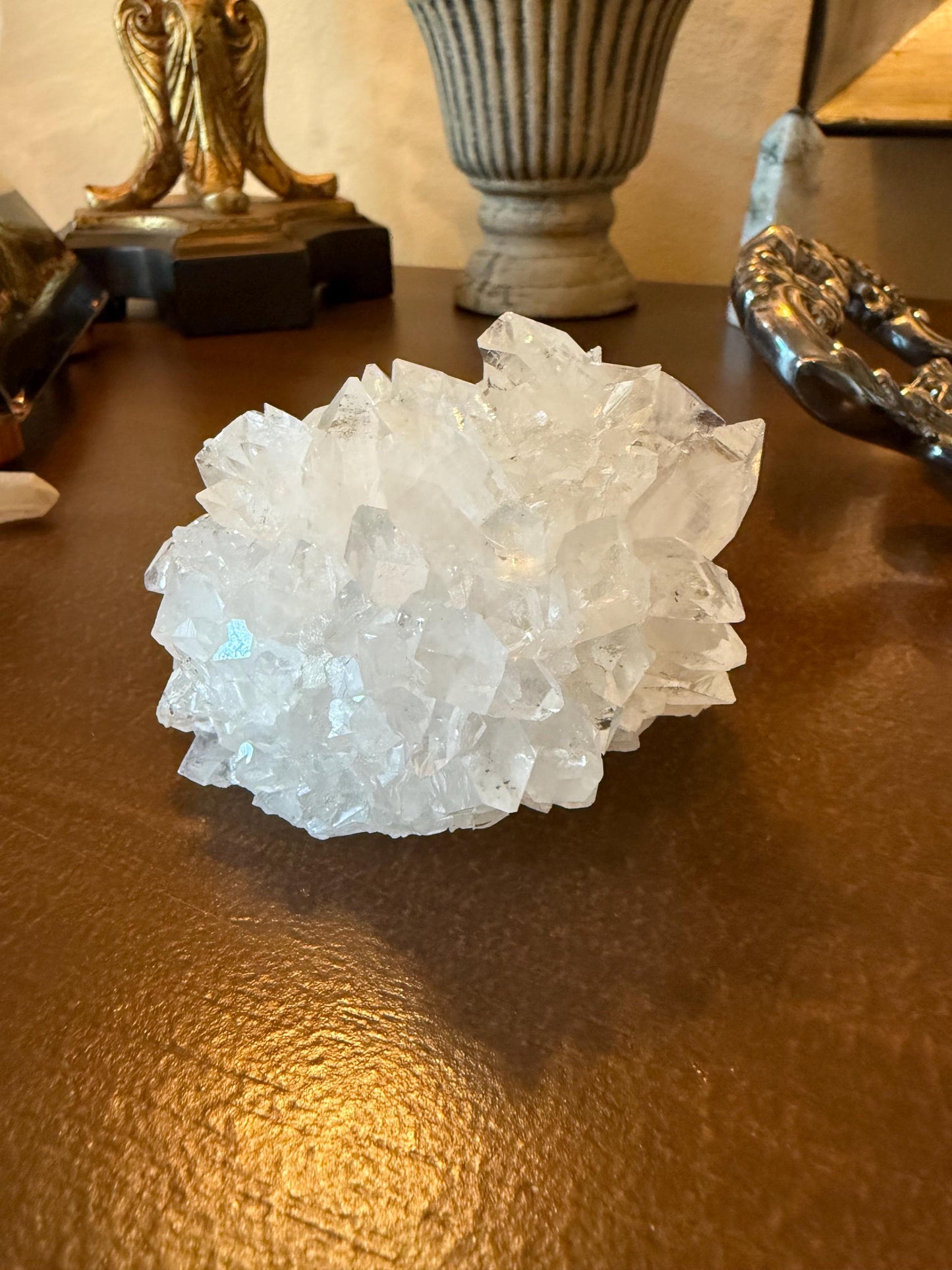 Apophyllite Fairy Hedgehog Rosette Bed with points like diamonds, new, high vibration crystals, gifts, altar, 3.5”