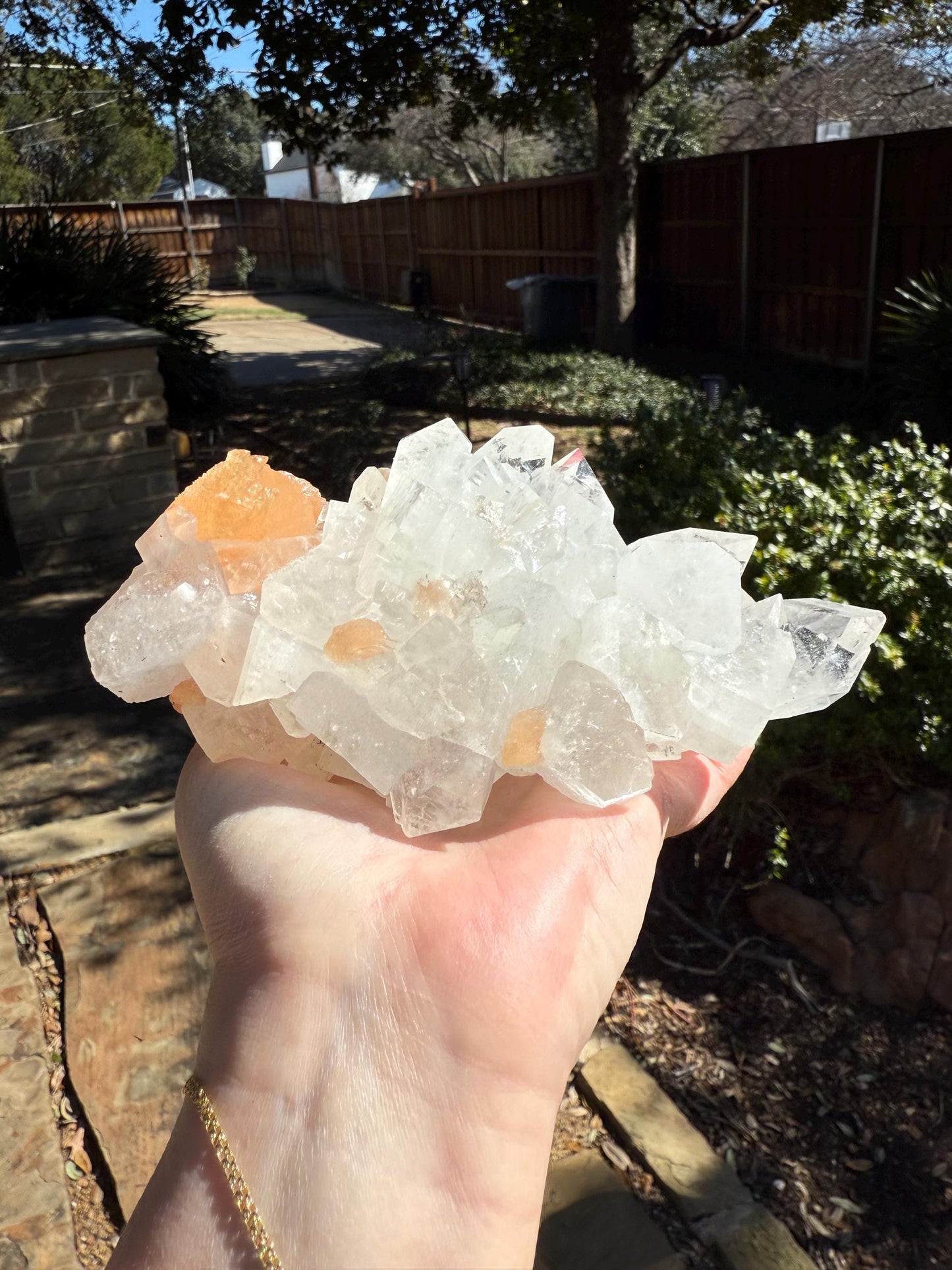 Extra Large Apophyllite Fairy Bed with points like diamonds, peach stilbite, new, high vibration crystals, gift, altar, 6.25”