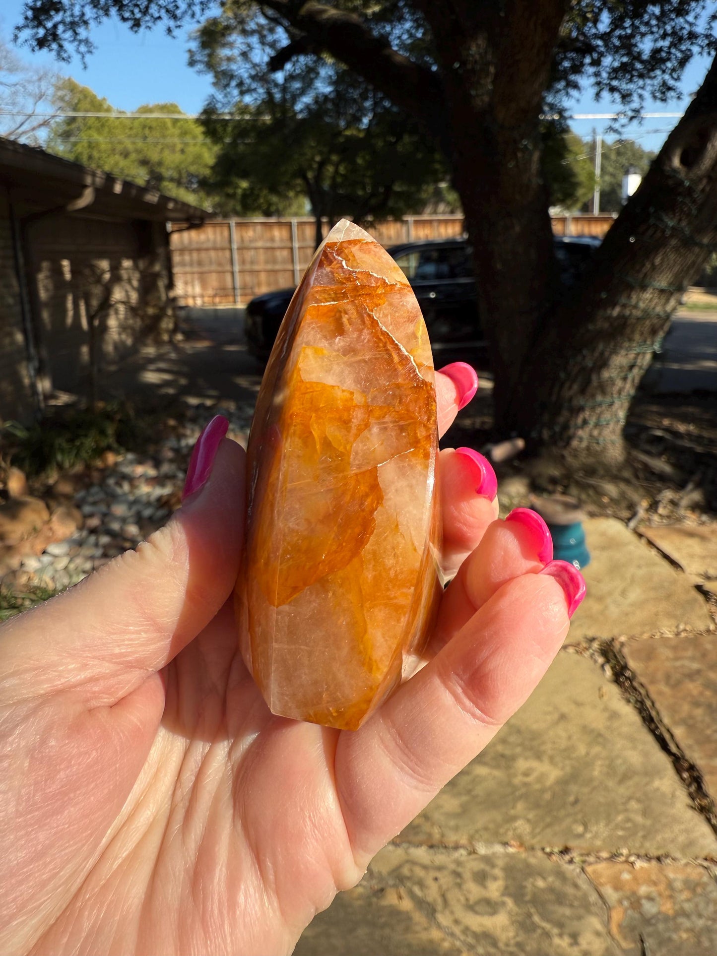 Golden Healer Flame, new, altar, gifts, tarot, crystal healing, high vibration crystals, 3.5”