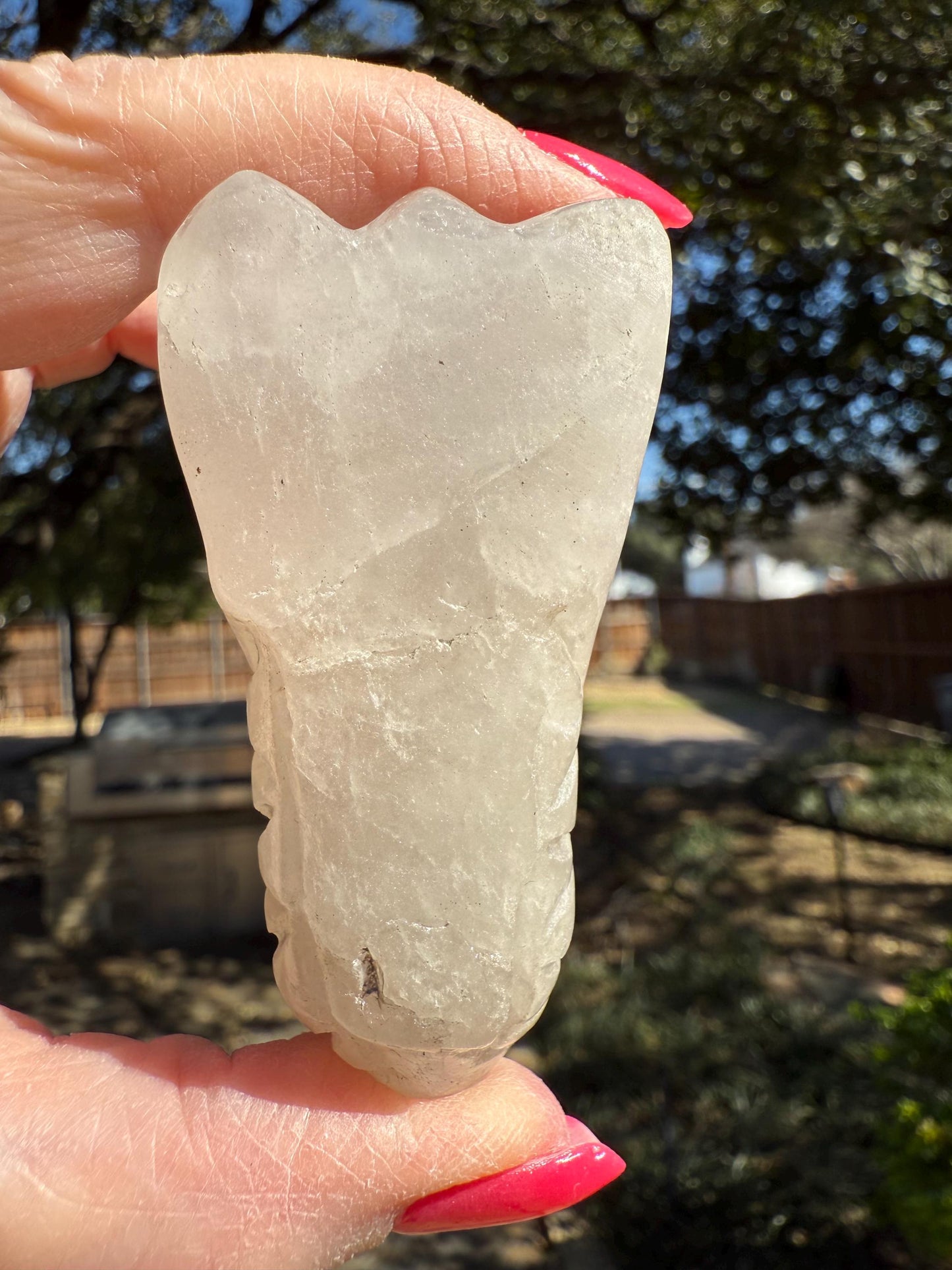 Quartz Crystal Dragon Head Skull, 2.75”, new, beautiful carving, crystals healing practice, gift, altar