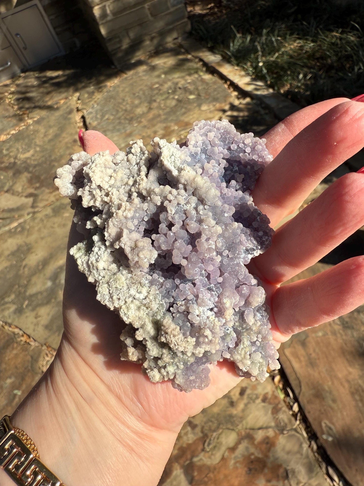 Grape Agate Cluster Bed, gift, altar, statement piece, new, high vibration crystals, 4”