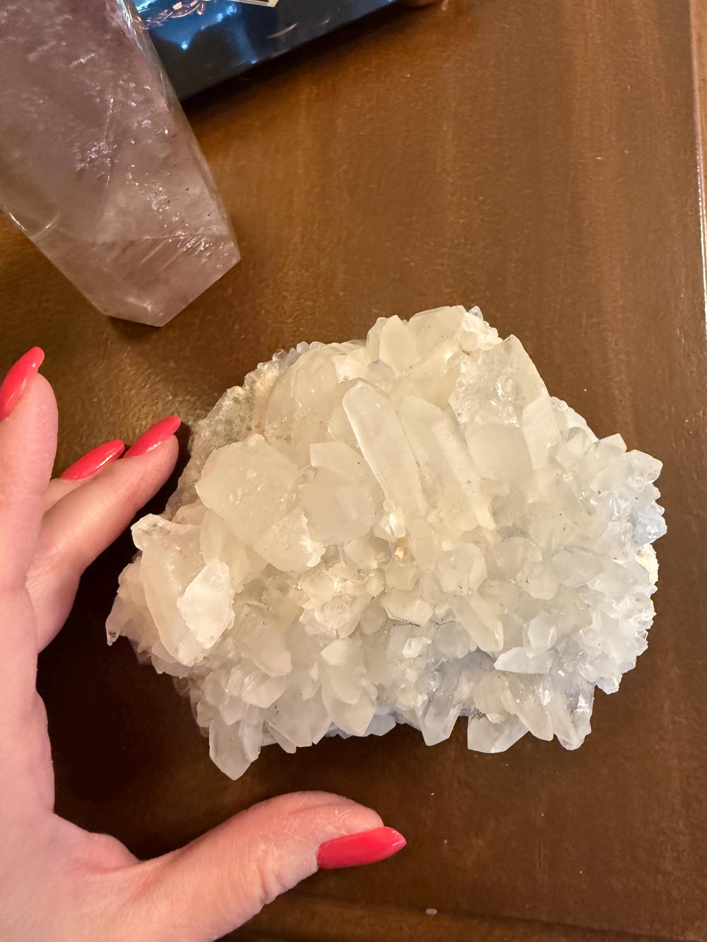 Stupendous Dumortierite in Quartz cluster bed, gorgeous and so rare, Brazil, high vibration crystal healing, 5”