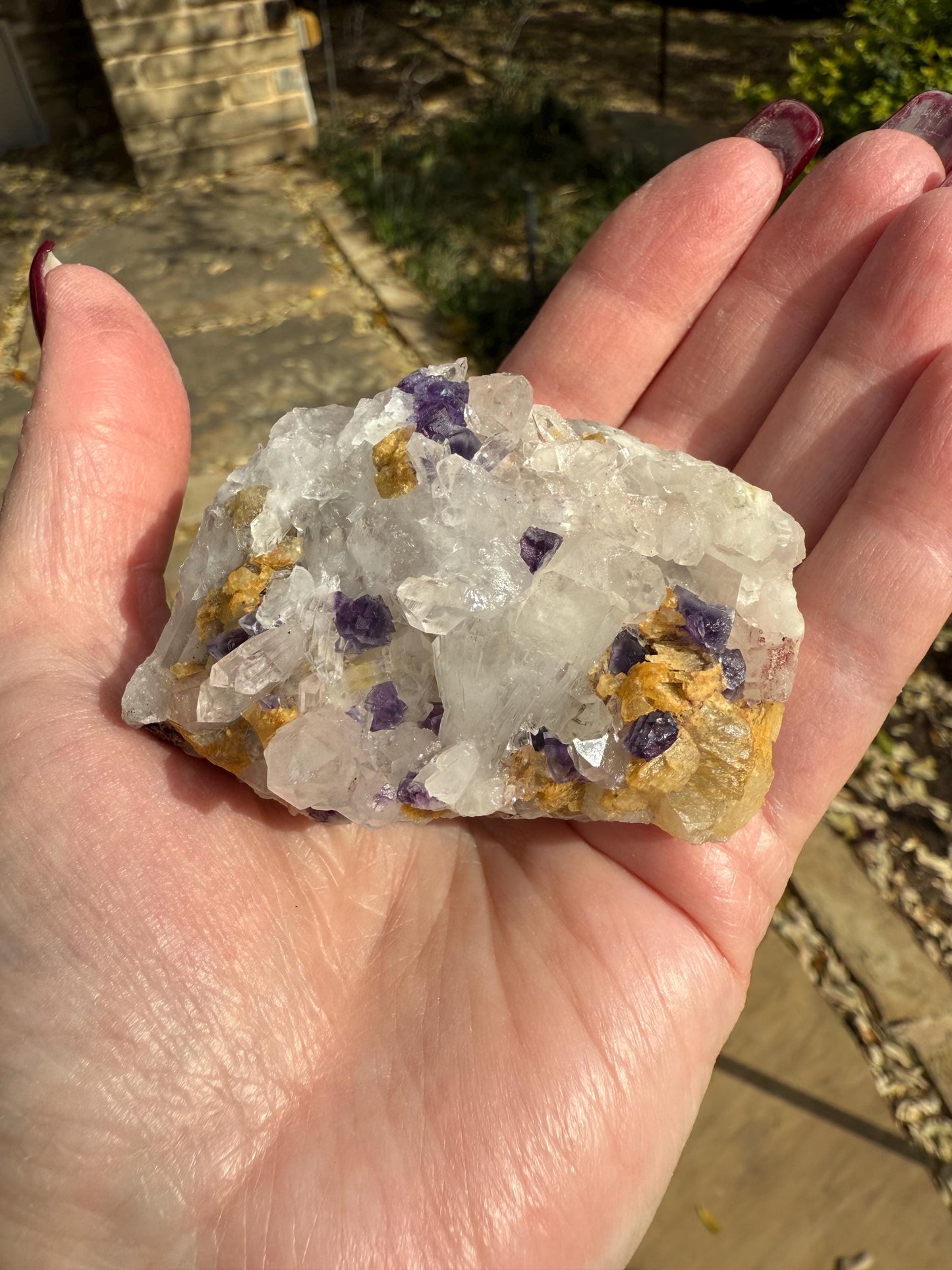 Quartz points with fluorite, Rare, Premium crystals, 2.5”