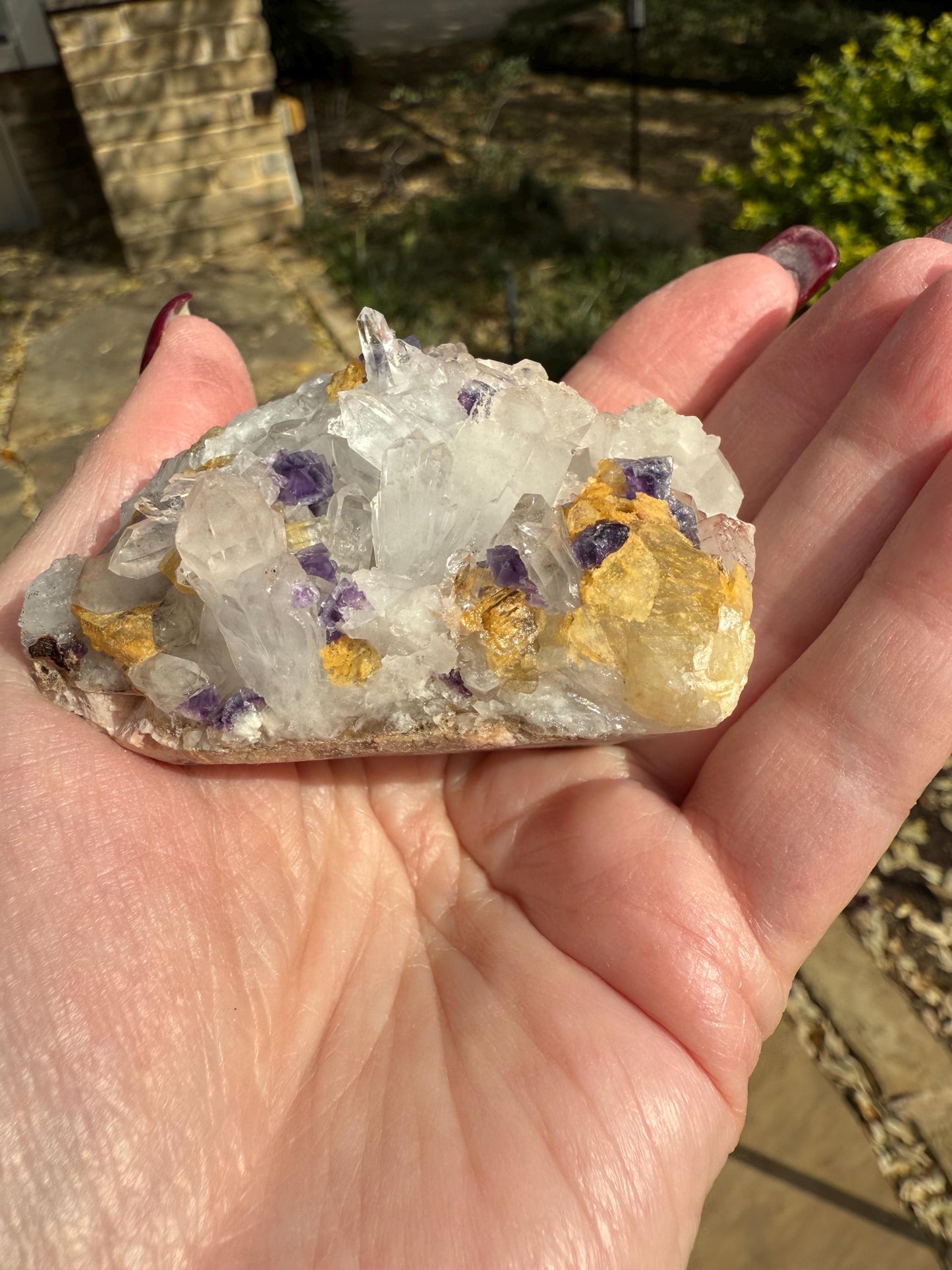 Quartz points with fluorite, Rare, Premium crystals, 2.5”