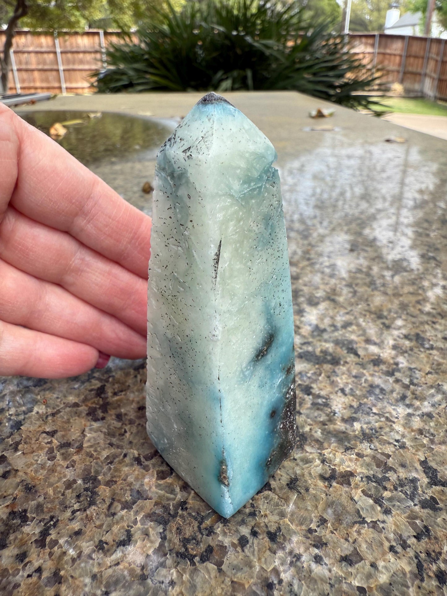 Twinkly Nakauriite Tower, 3.5”, New, Altar, high vibration crystals, Blue Ice, healing crystals, high quality Glacierite