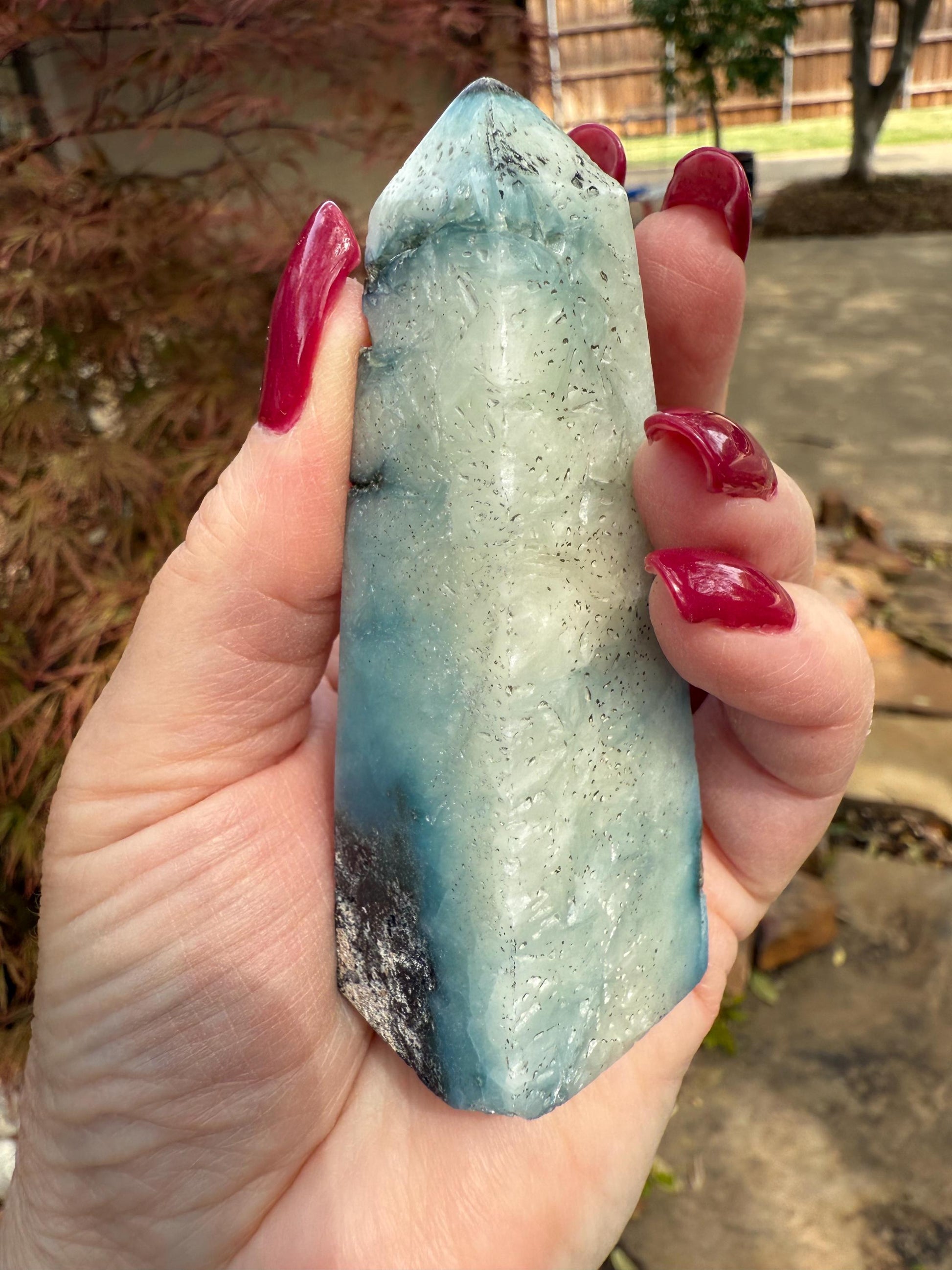 Twinkly Nakauriite Tower, 3.5”, New, Altar, high vibration crystals, Blue Ice, healing crystals, high quality Glacierite