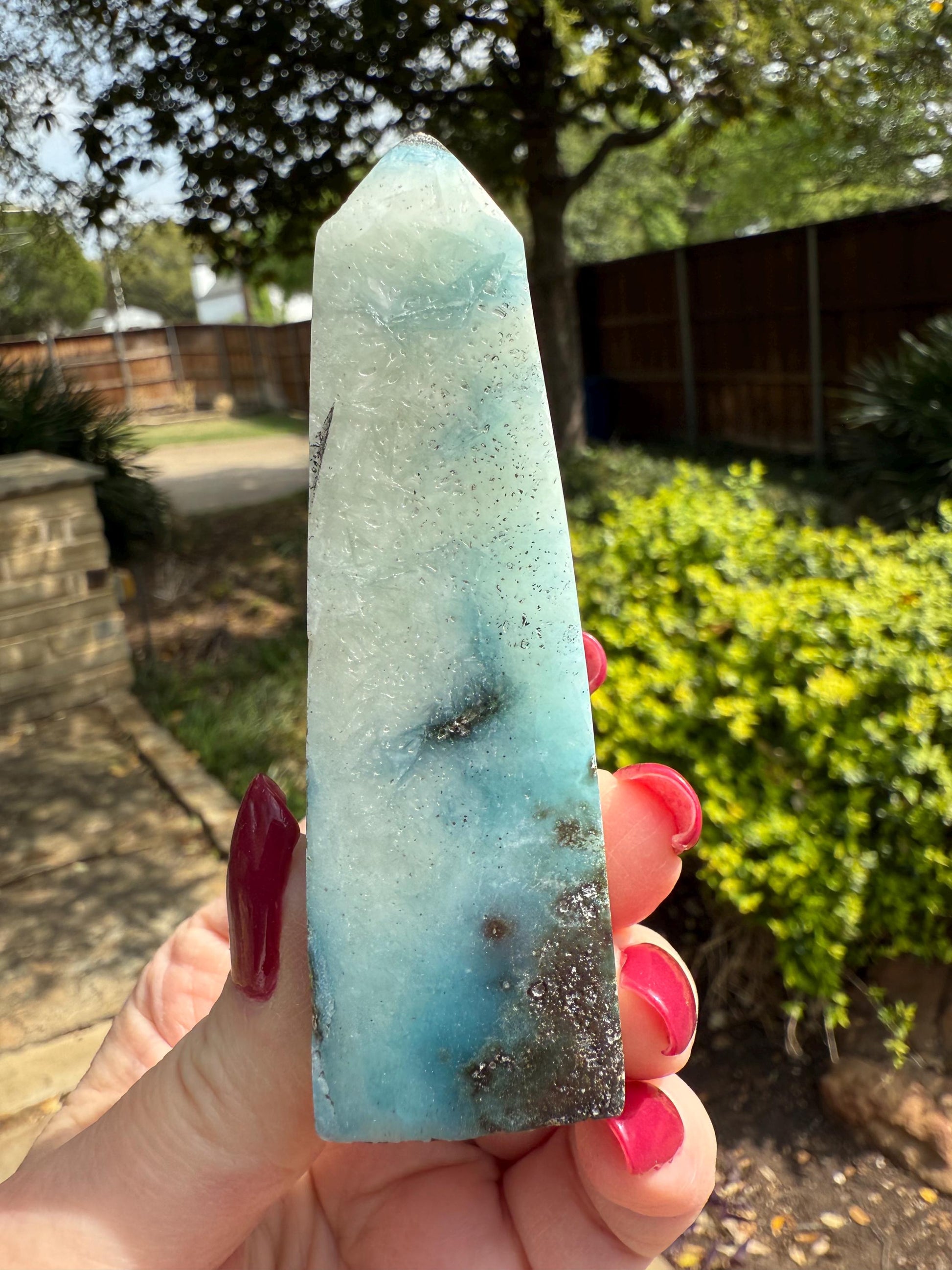Twinkly Nakauriite Tower, 3.5”, New, Altar, high vibration crystals, Blue Ice, healing crystals, high quality Glacierite