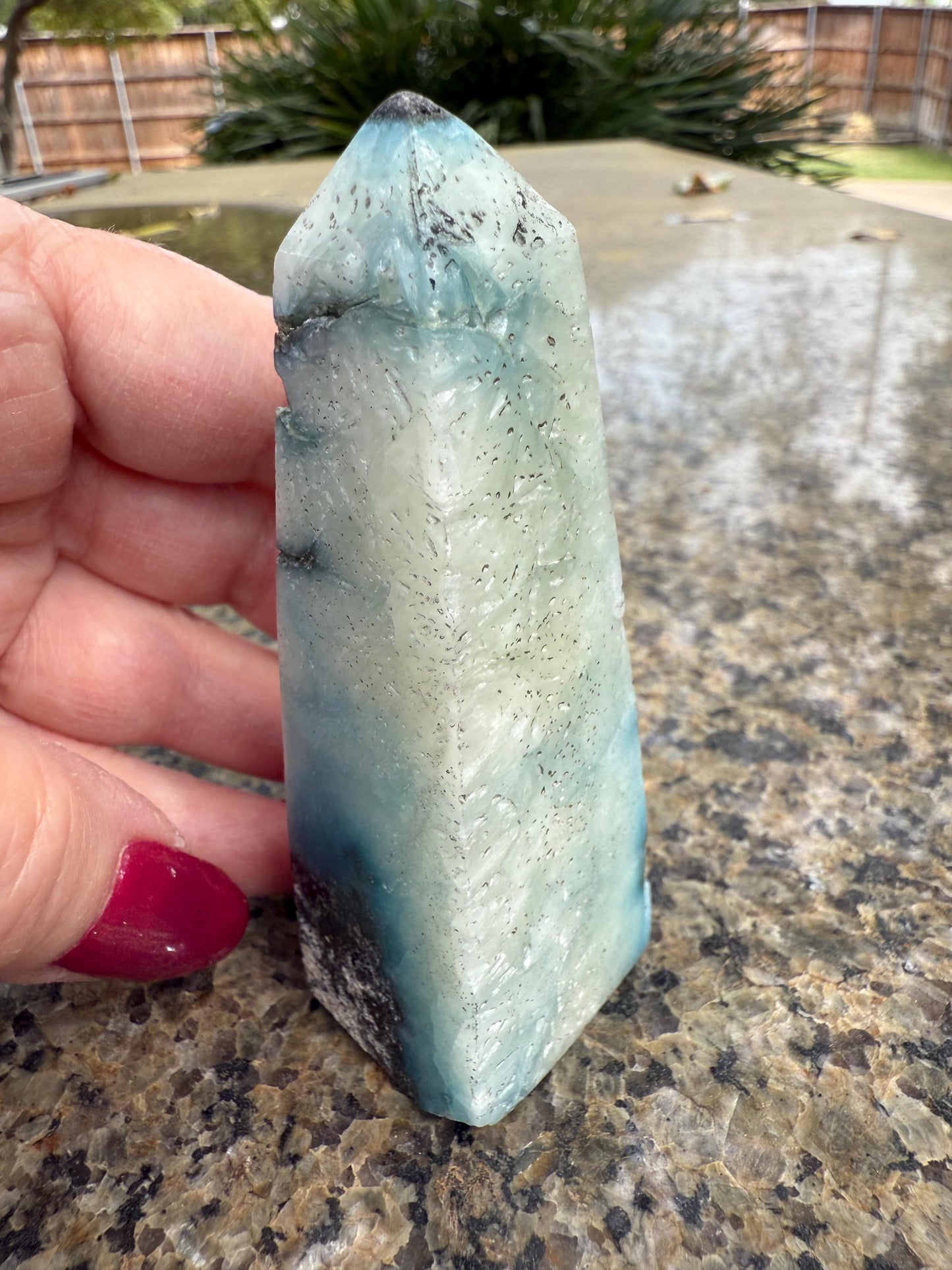 Twinkly Nakauriite Tower, 3.5”, New, Altar, high vibration crystals, Blue Ice, healing crystals, high quality Glacierite