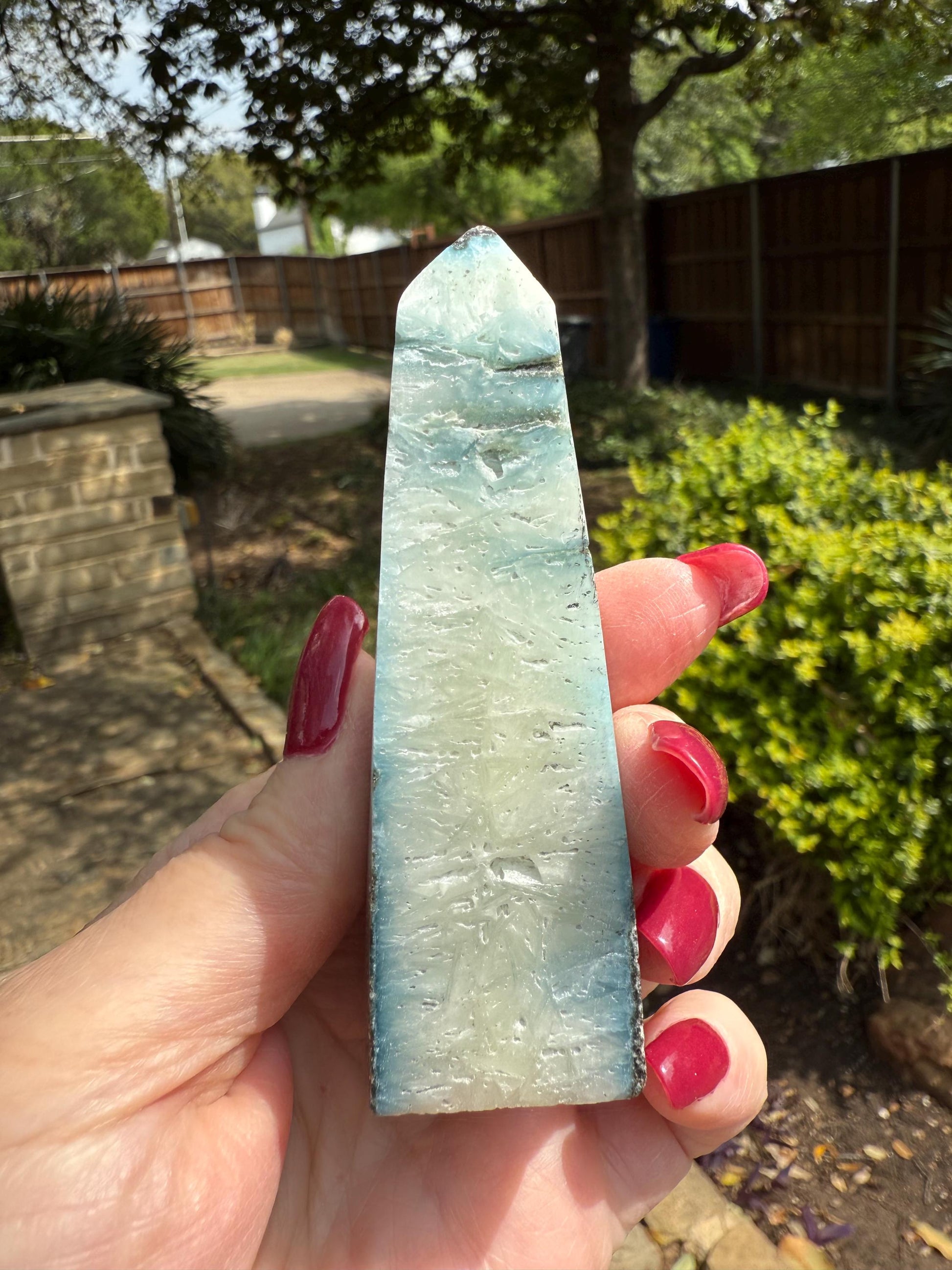 Twinkly Nakauriite Tower, 3.5”, New, Altar, high vibration crystals, Blue Ice, healing crystals, high quality Glacierite