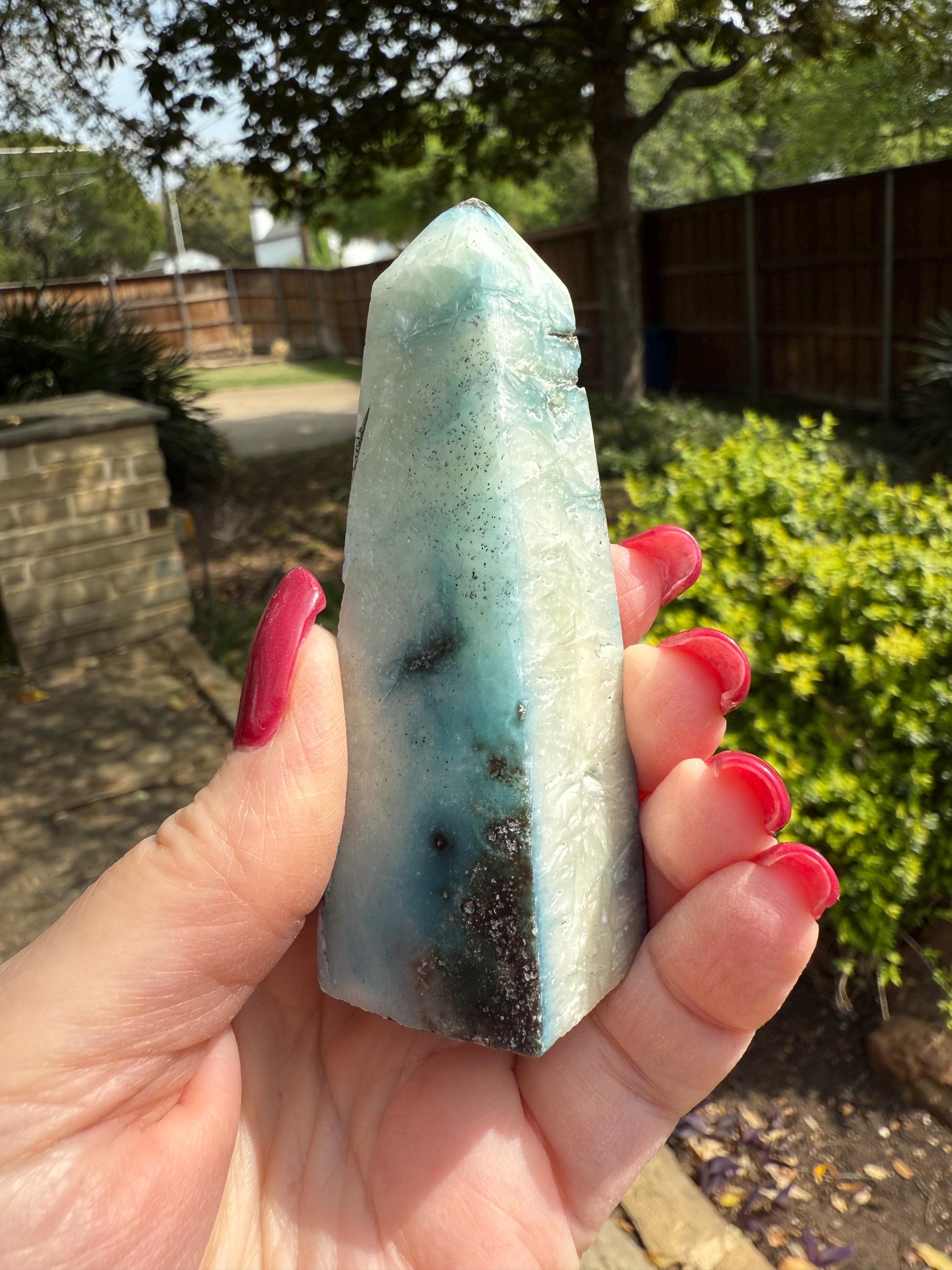 Twinkly Nakauriite Tower, 3.5”, New, Altar, high vibration crystals, Blue Ice, healing crystals, high quality Glacierite