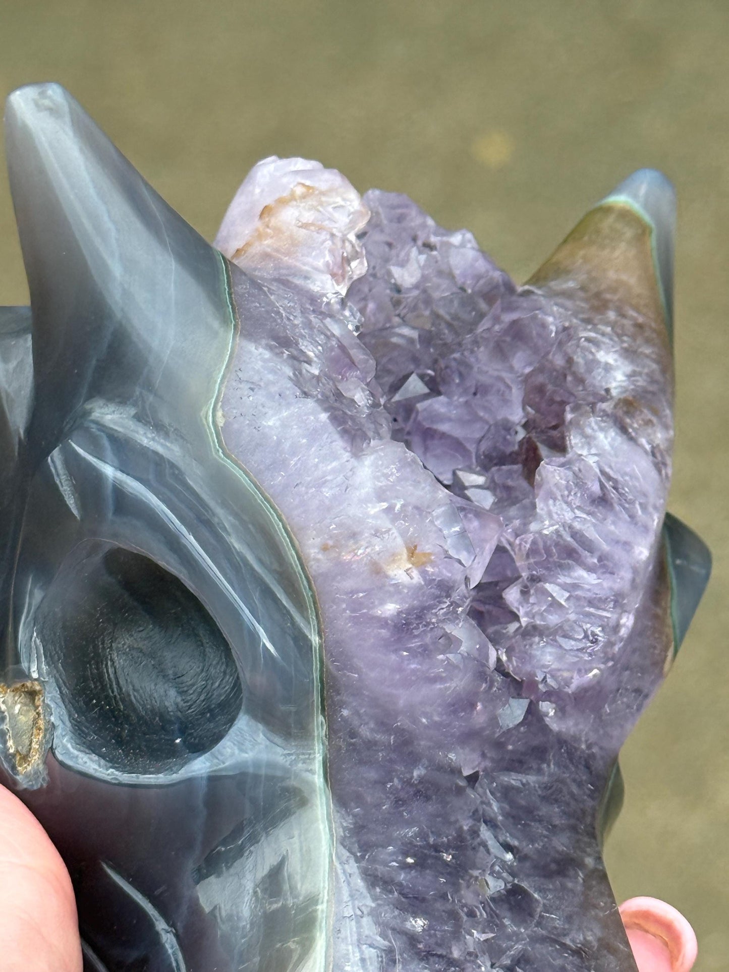 Amethyst Crown Druzy Dragon, 5”, crystal healing, gifts, altar, high vibration crystals