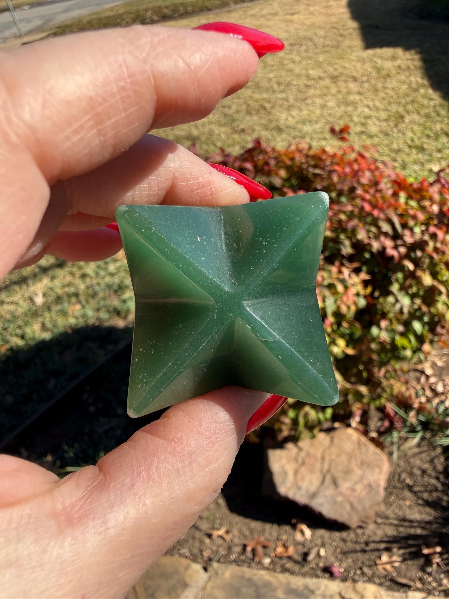 Green Aventurine Merkaba Star, New, Gifts, abundance, high vibration crystal healing, 2.5”