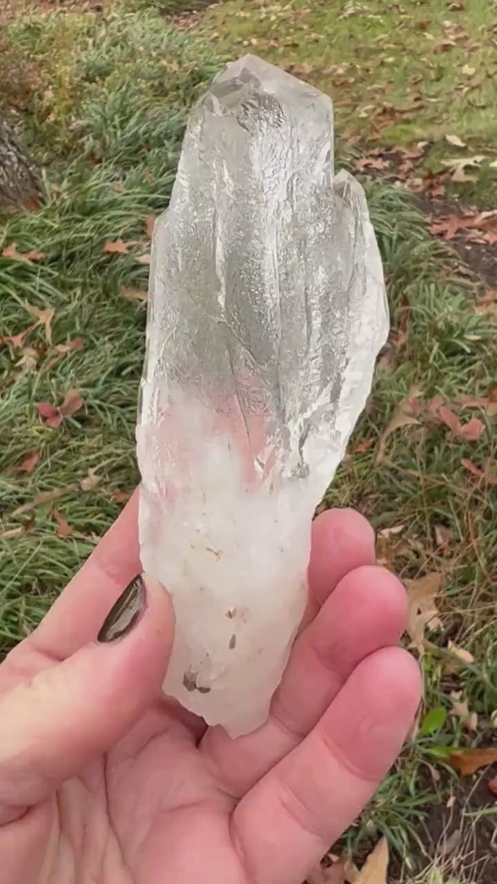 Stunning rare Lemurian Cathedral, new, high quality, silver veils, twin, 5”, crystal healing