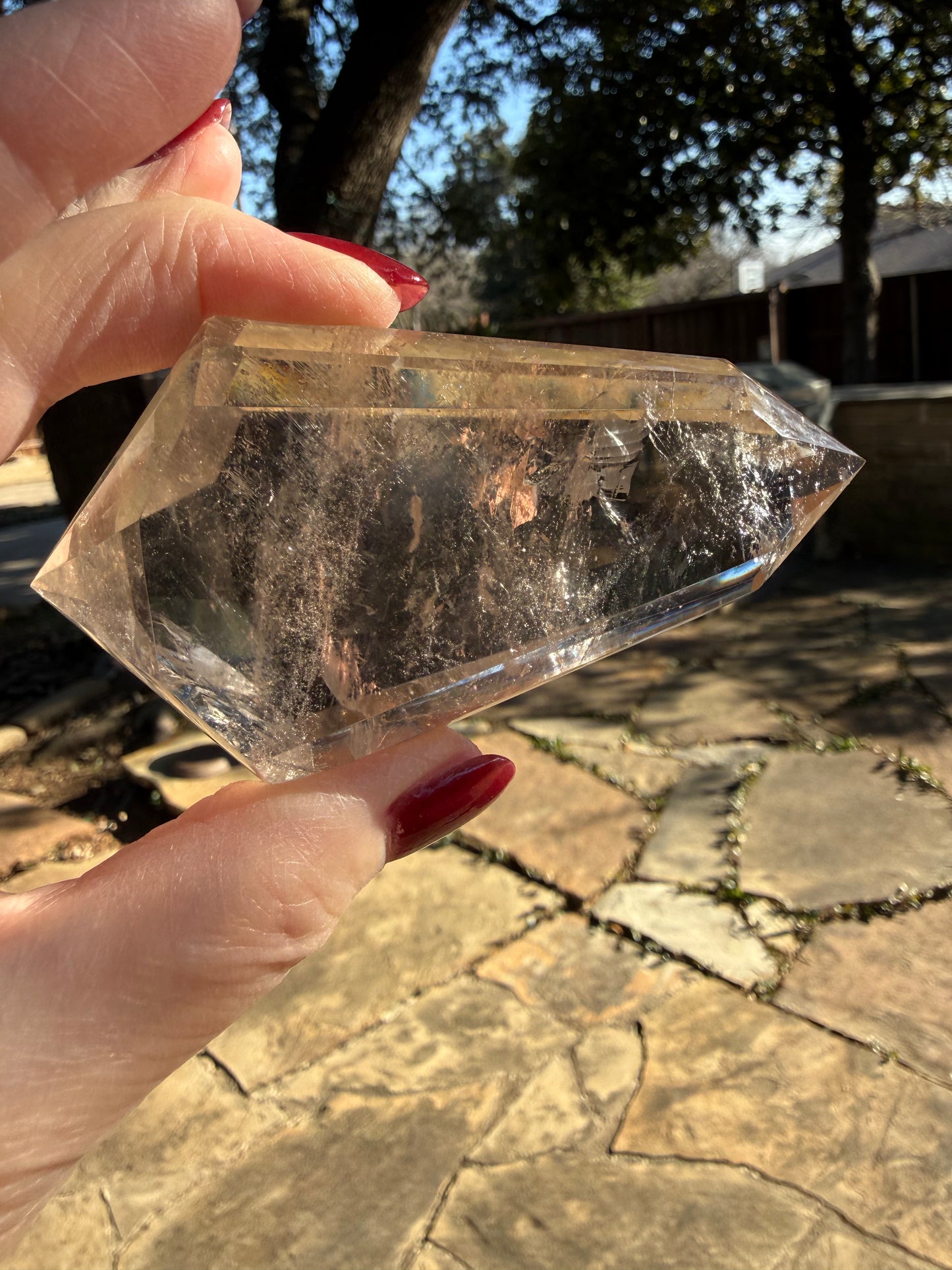 Lemurian Quartz Flat Wand, High Vibration Crystal Healing, 4x2”