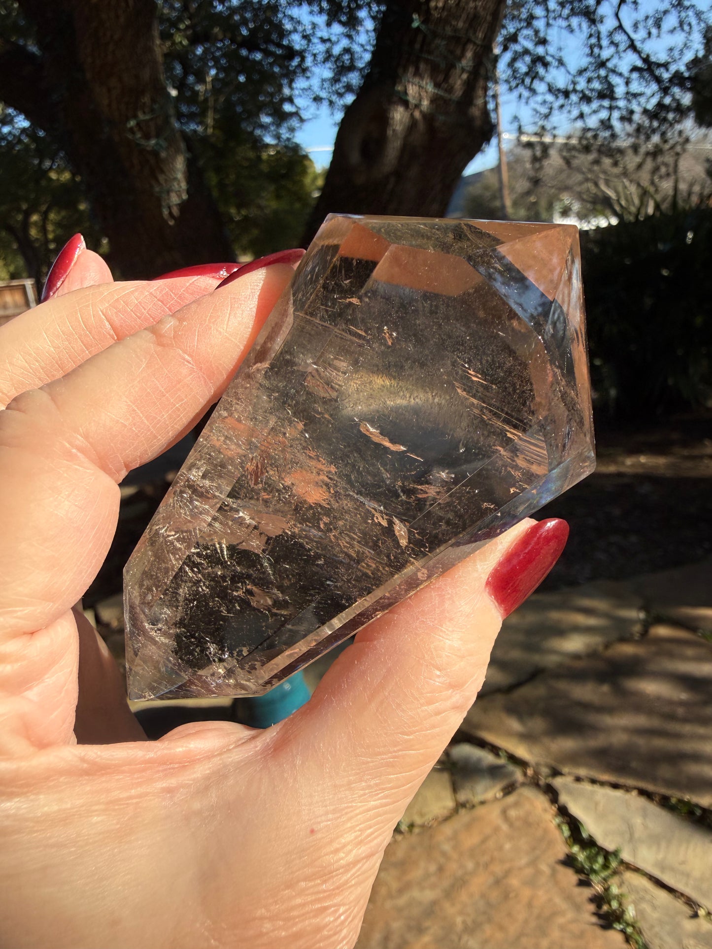 Lemurian Quartz Flat Wand, High Vibration Crystal Healing, 4x2”