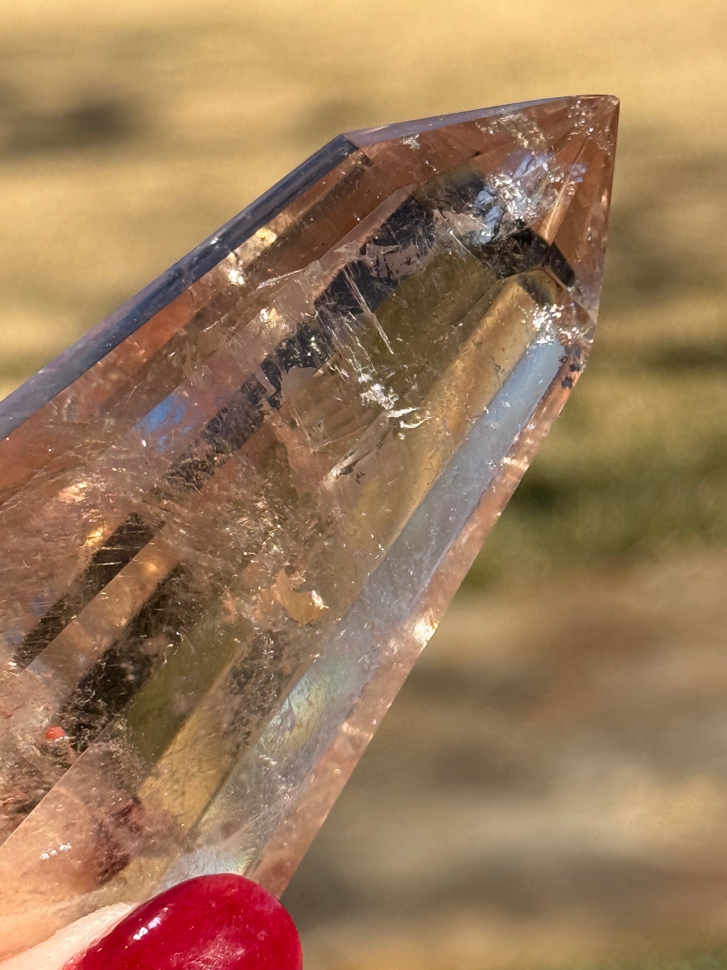 Lemurian Quartz Flat Wand, High Vibration Crystal Healing, 4x2”