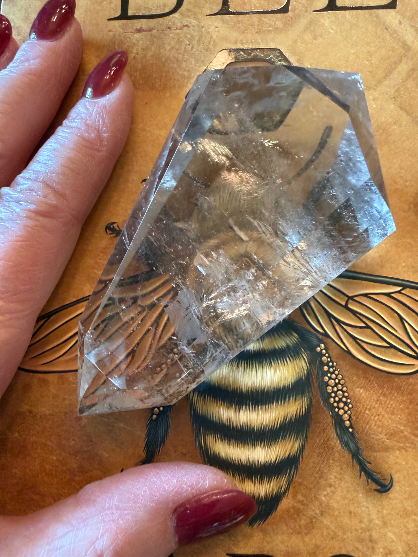 Lemurian Quartz Flat Wand, High Vibration Crystal Healing, 4x2”