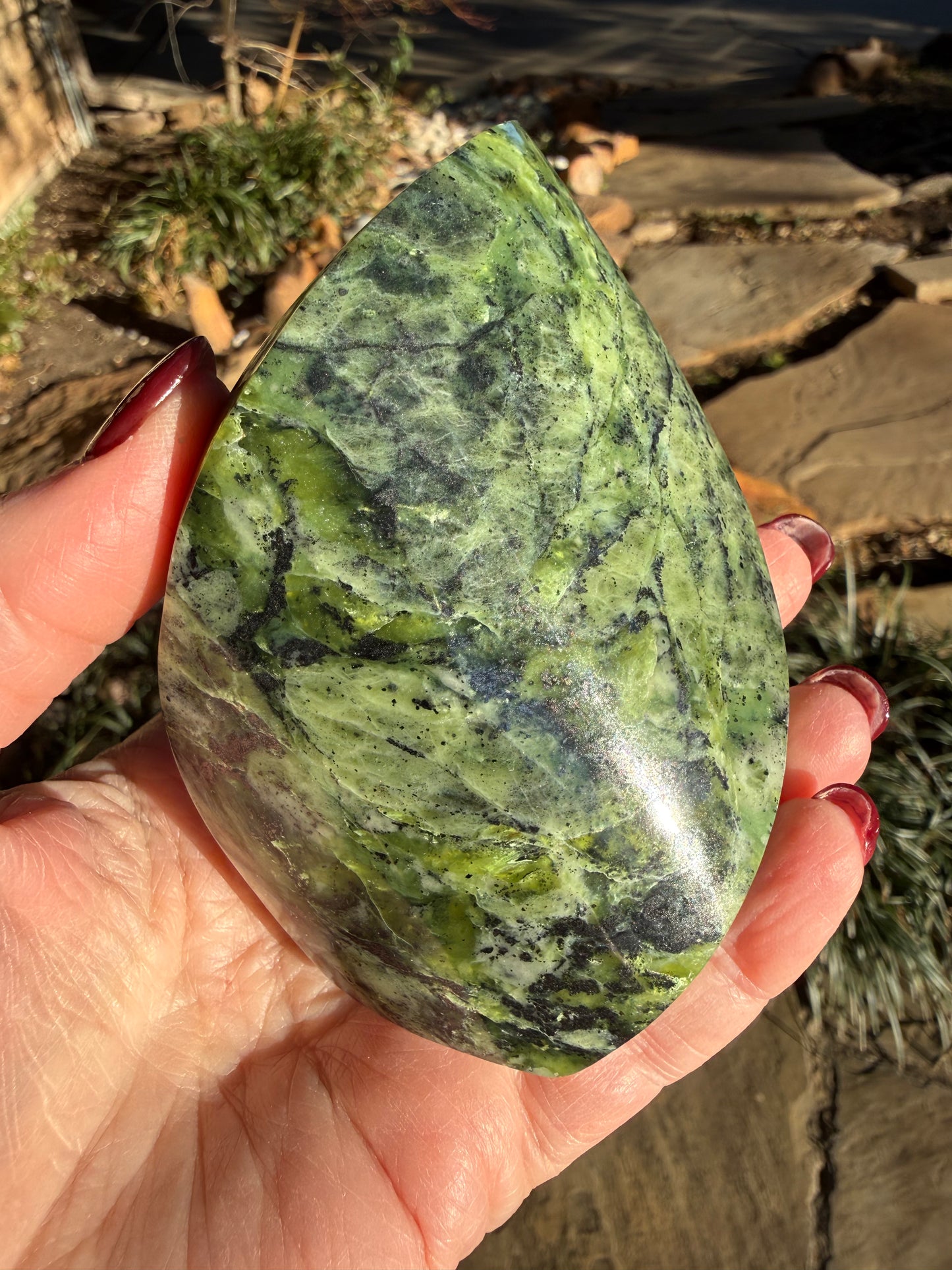 Jungle Jade Flame, Exquisite, approx 4.25”, gift, new in shop, healing crystals