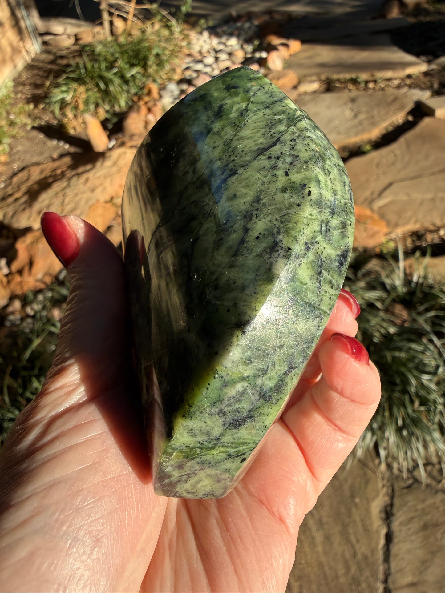 Jungle Jade Flame, Exquisite, approx 4.25”, gift, new in shop, healing crystals