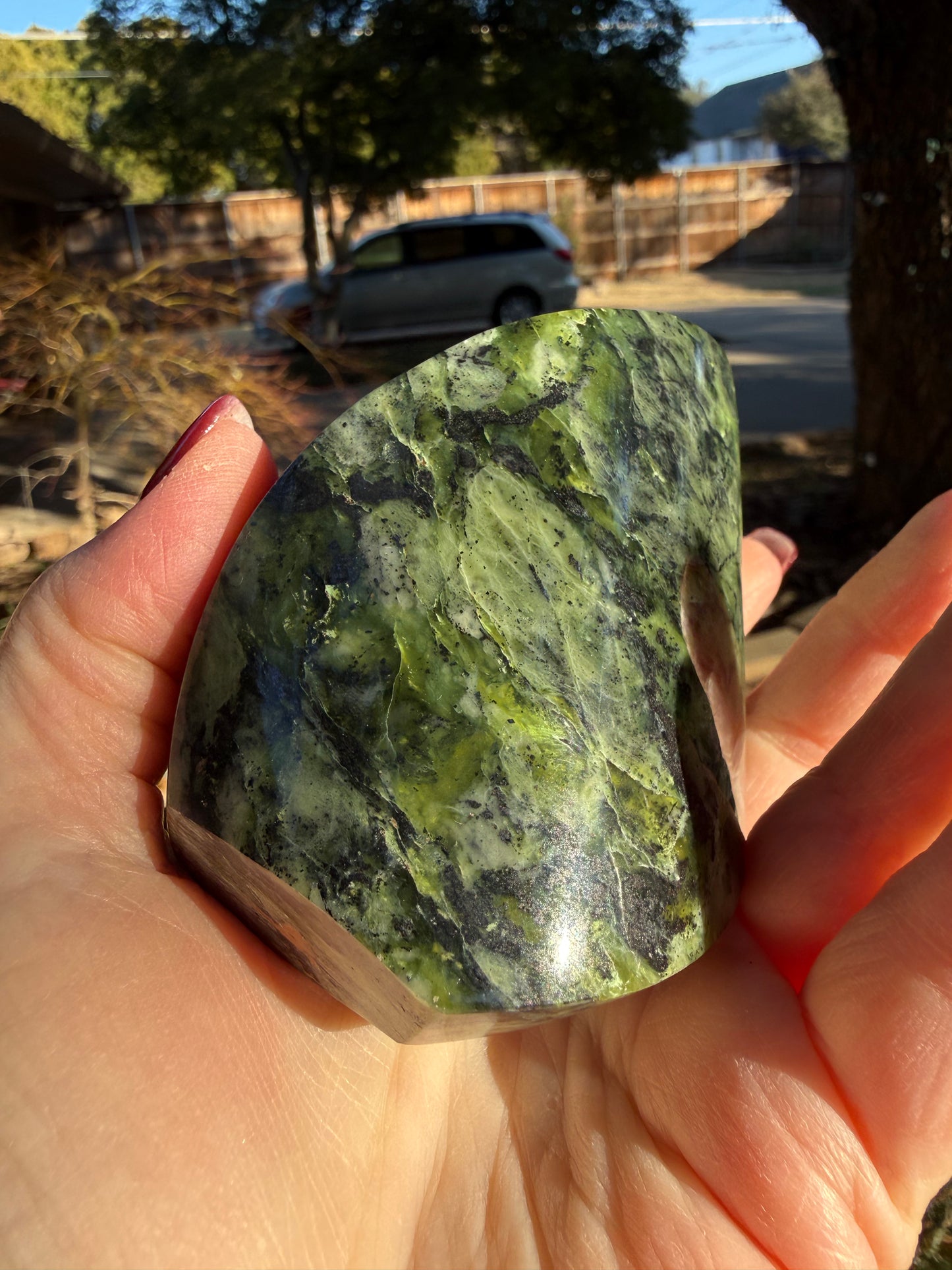 Jungle Jade Flame, Exquisite, approx 4.25”, gift, new in shop, healing crystals