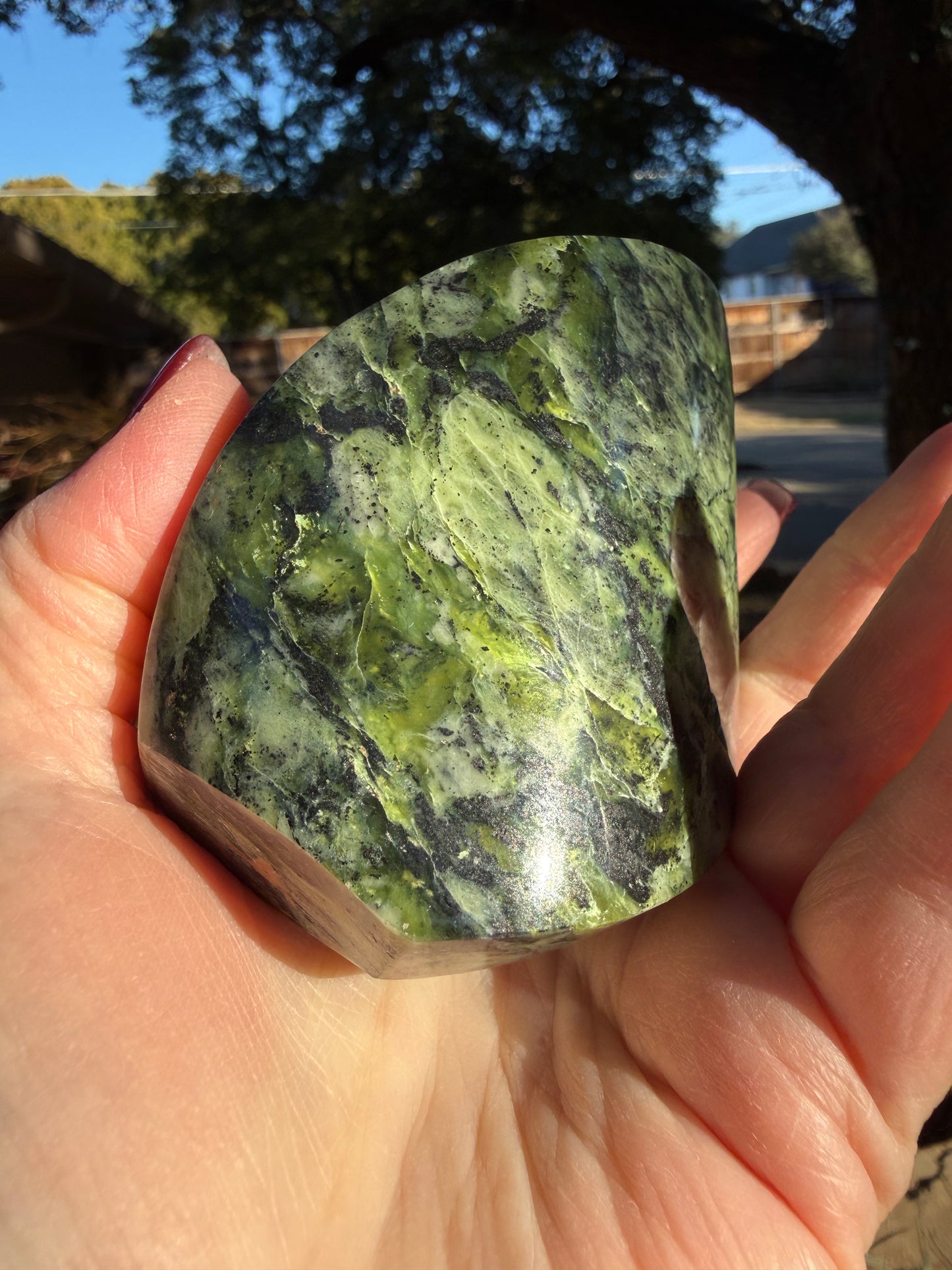 Jungle Jade Flame, Exquisite, approx 4.25”, gift, new in shop, healing crystals