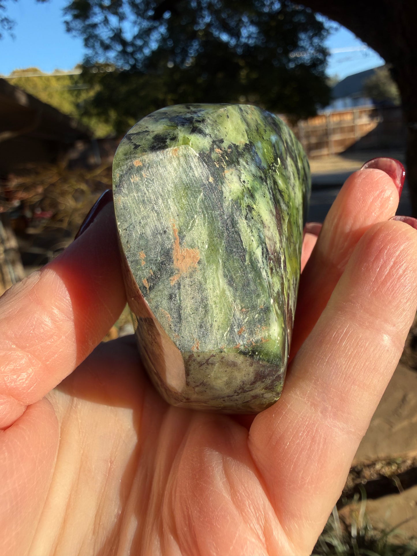 Jungle Jade Flame, Exquisite, approx 4.25”, gift, new in shop, healing crystals