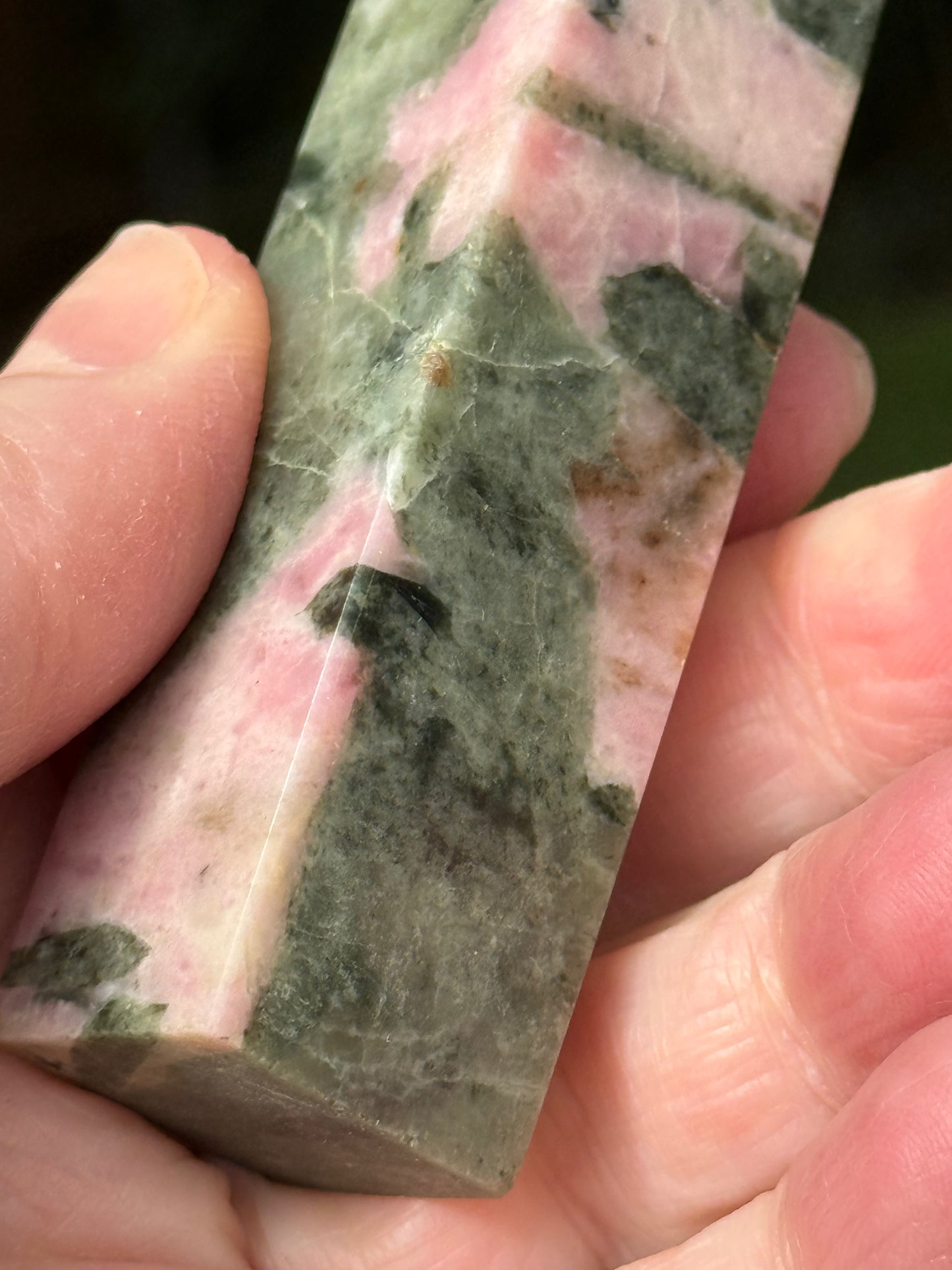Pink Opal Tower, 3.2”steady heart and crown chakra